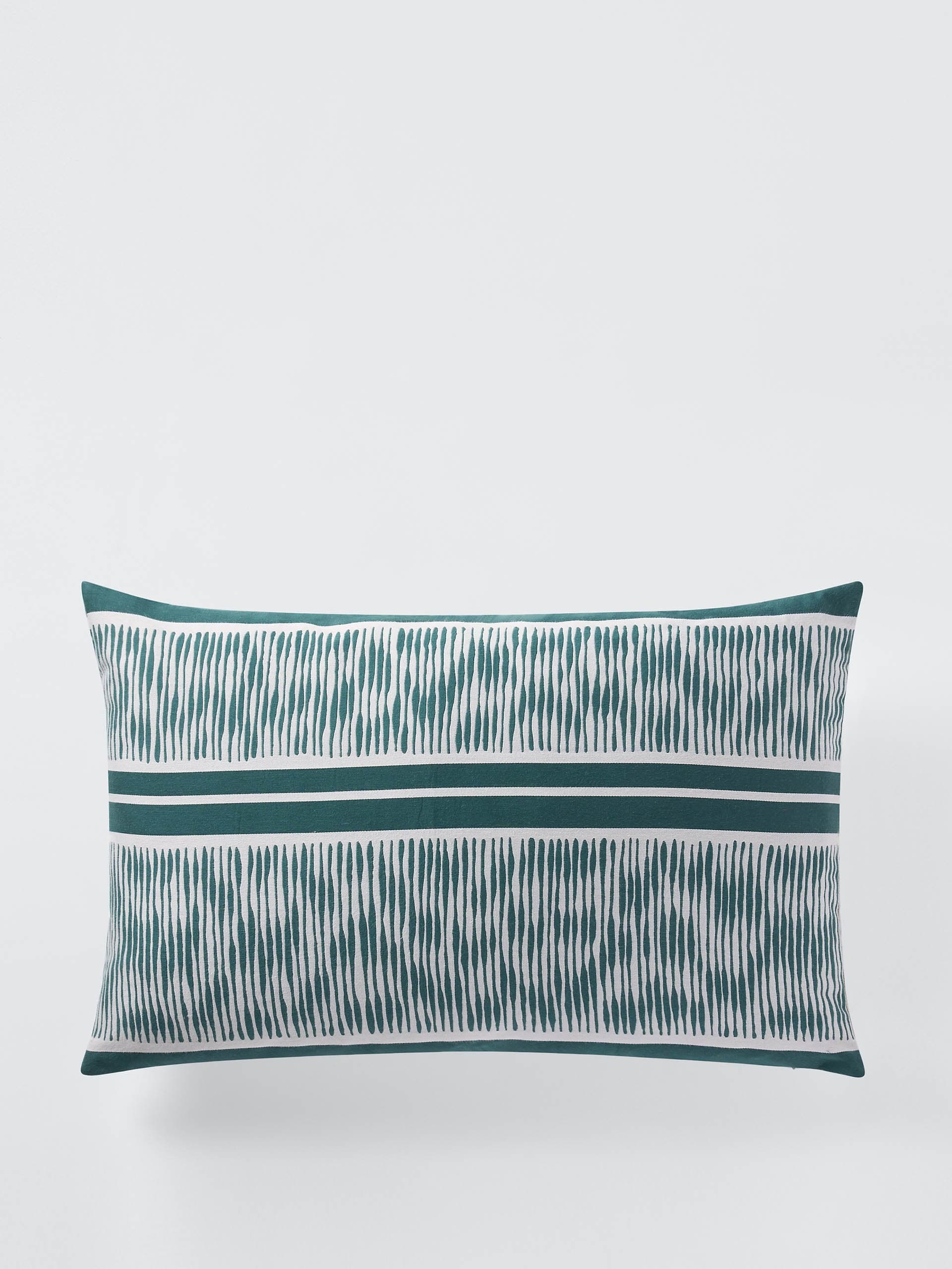 Ikat stripe cushion, green