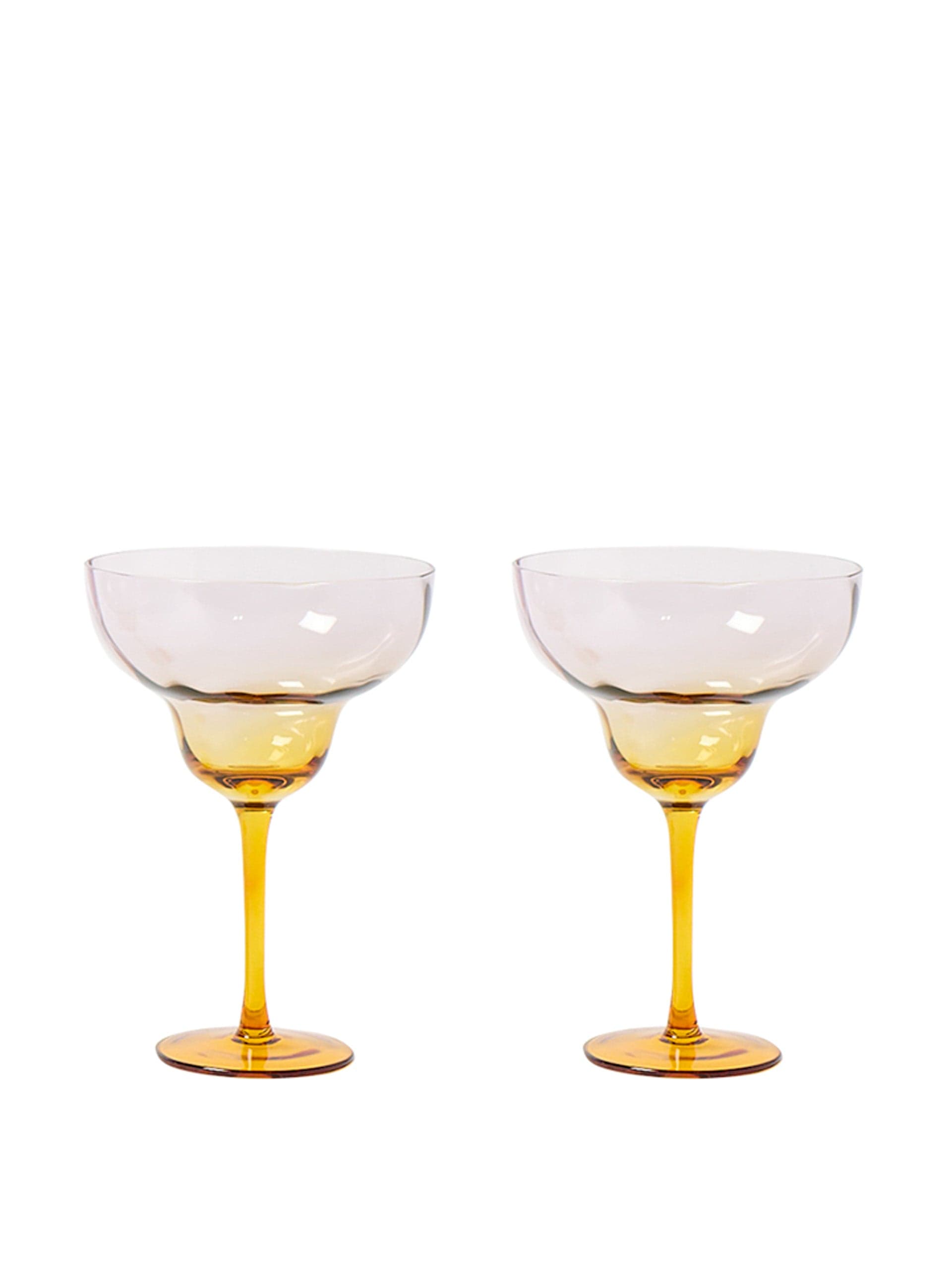 Java yellow ombre margarita glasses (set of 2)