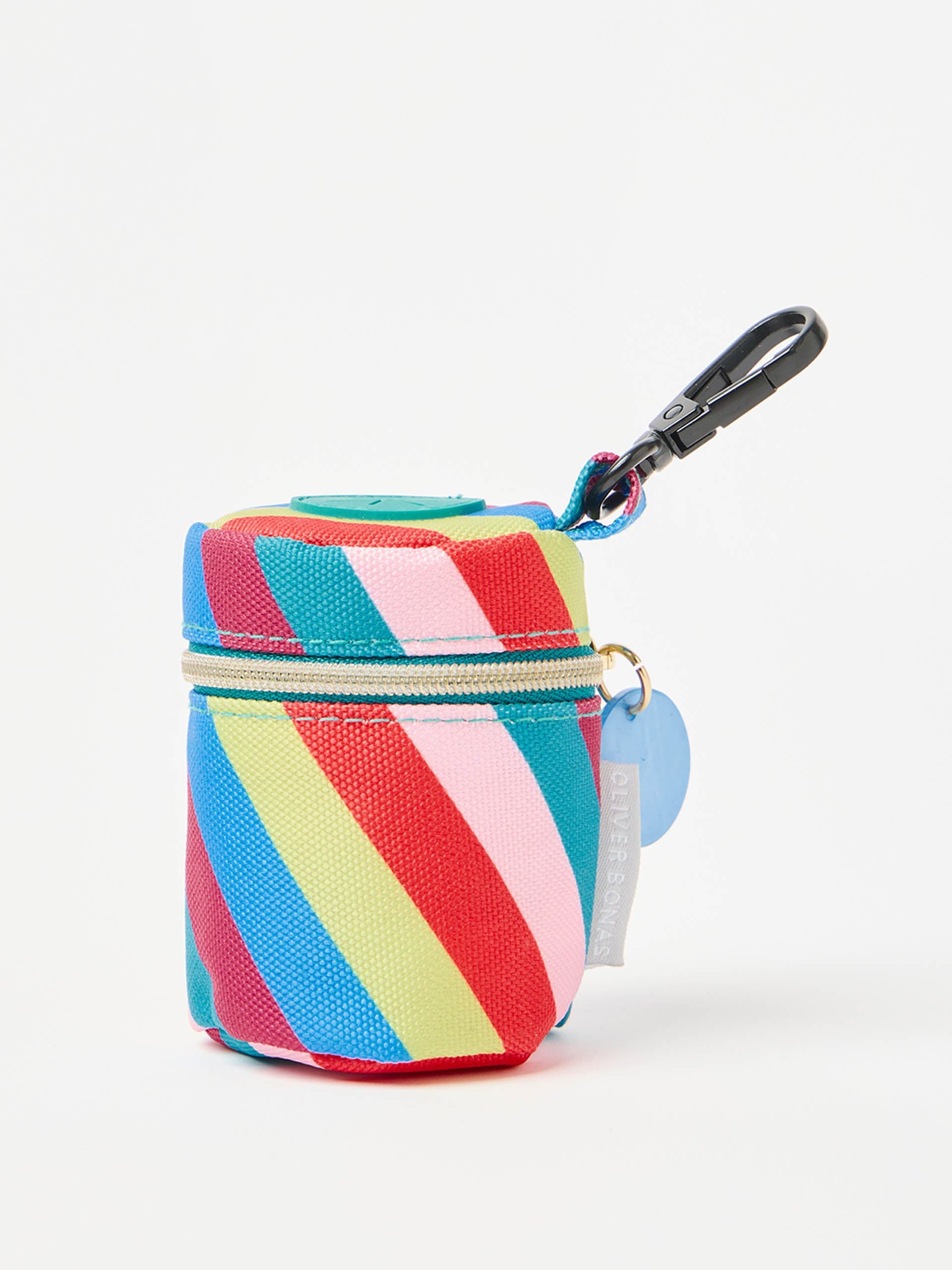 Rainbow stripe fabric dog poop bag holder