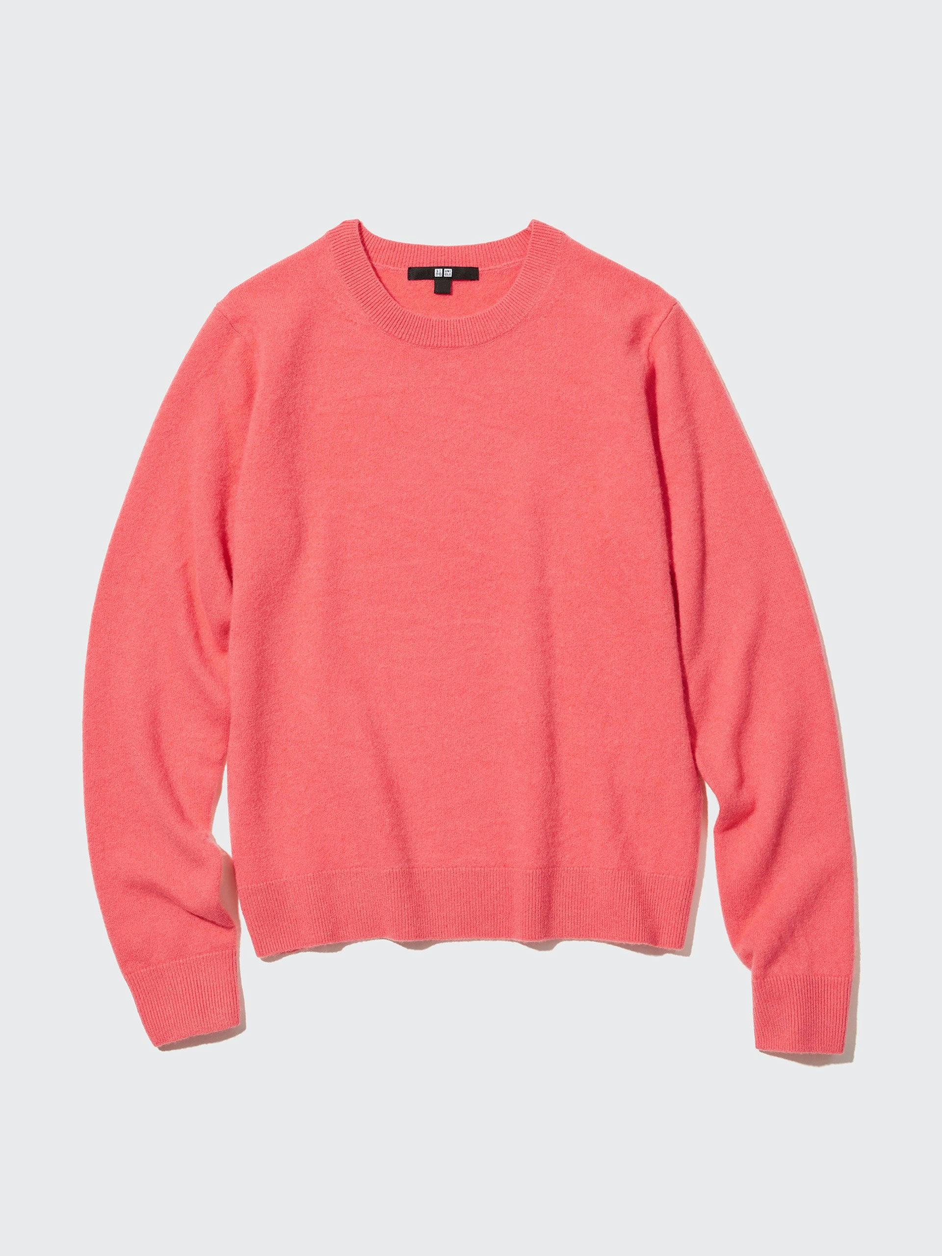 Cashmere jumper in bright pink