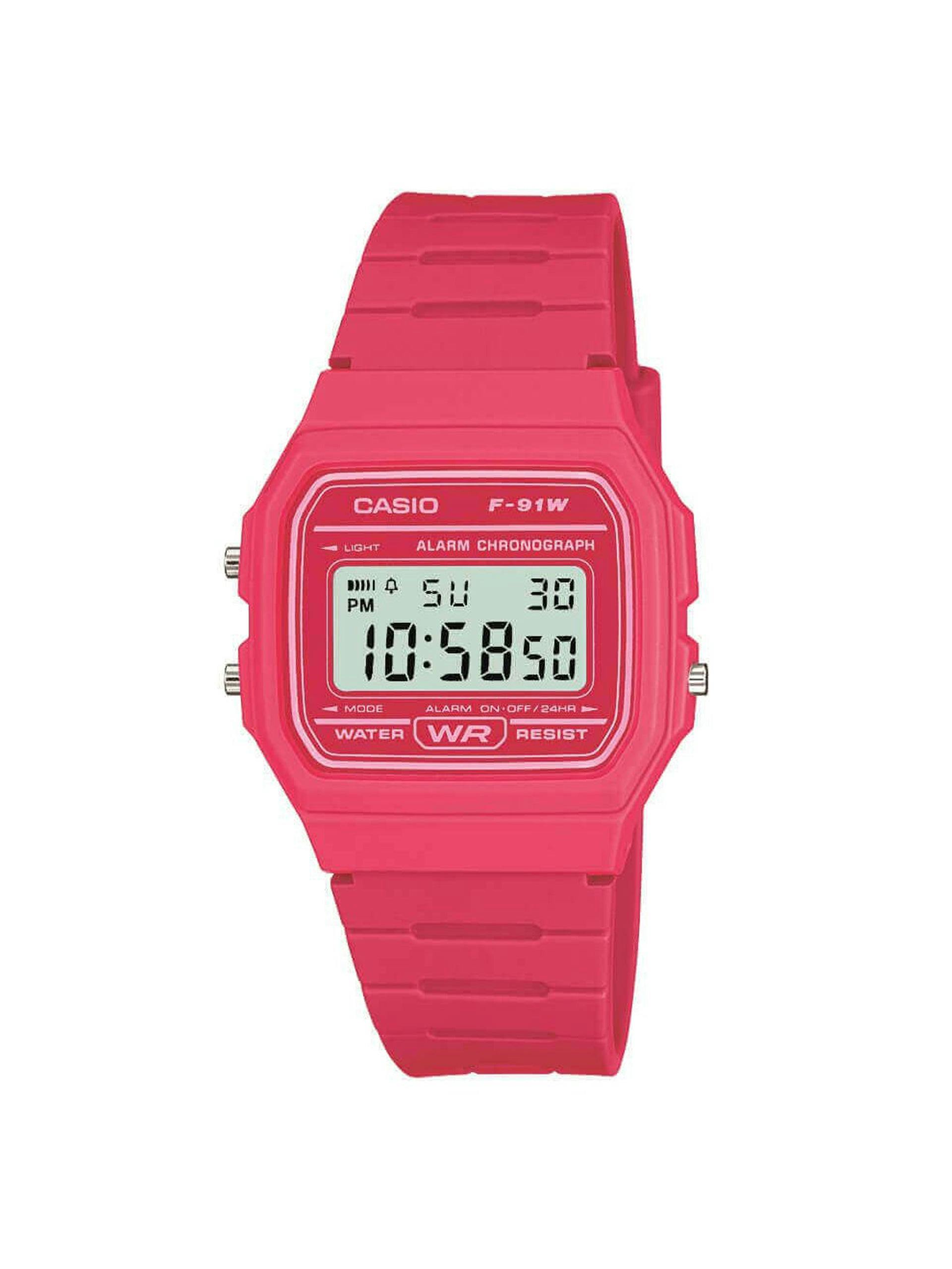Casio pink resin strap watch