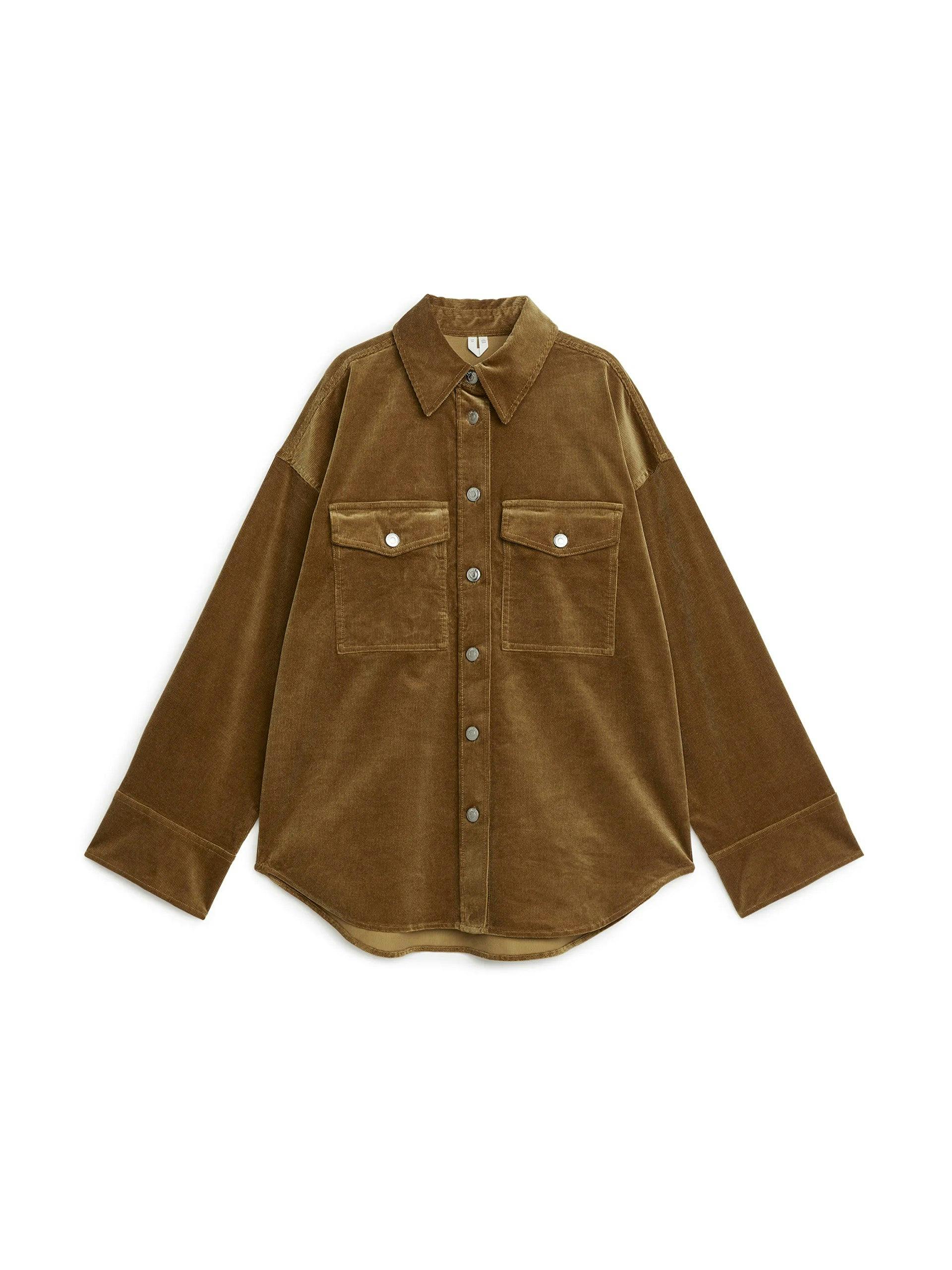 Relaxed corduroy brown shirt