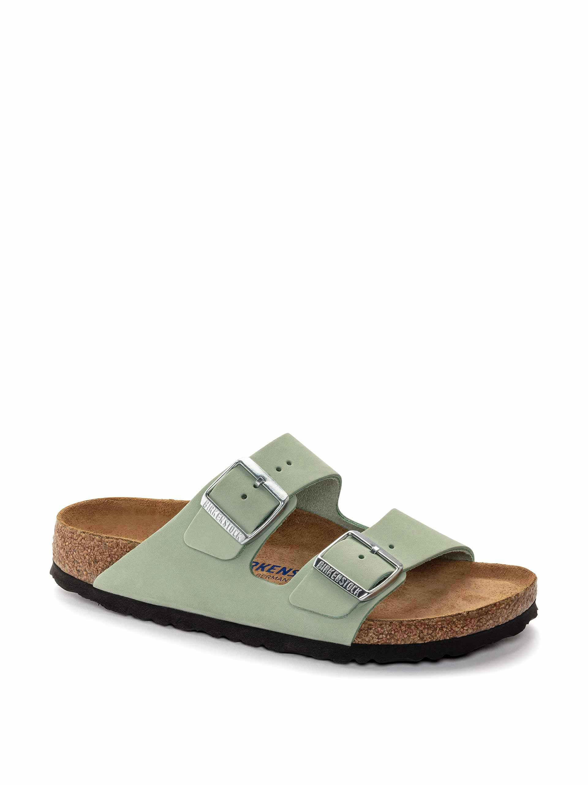 Two strap Arizona leather sandals in Matcha