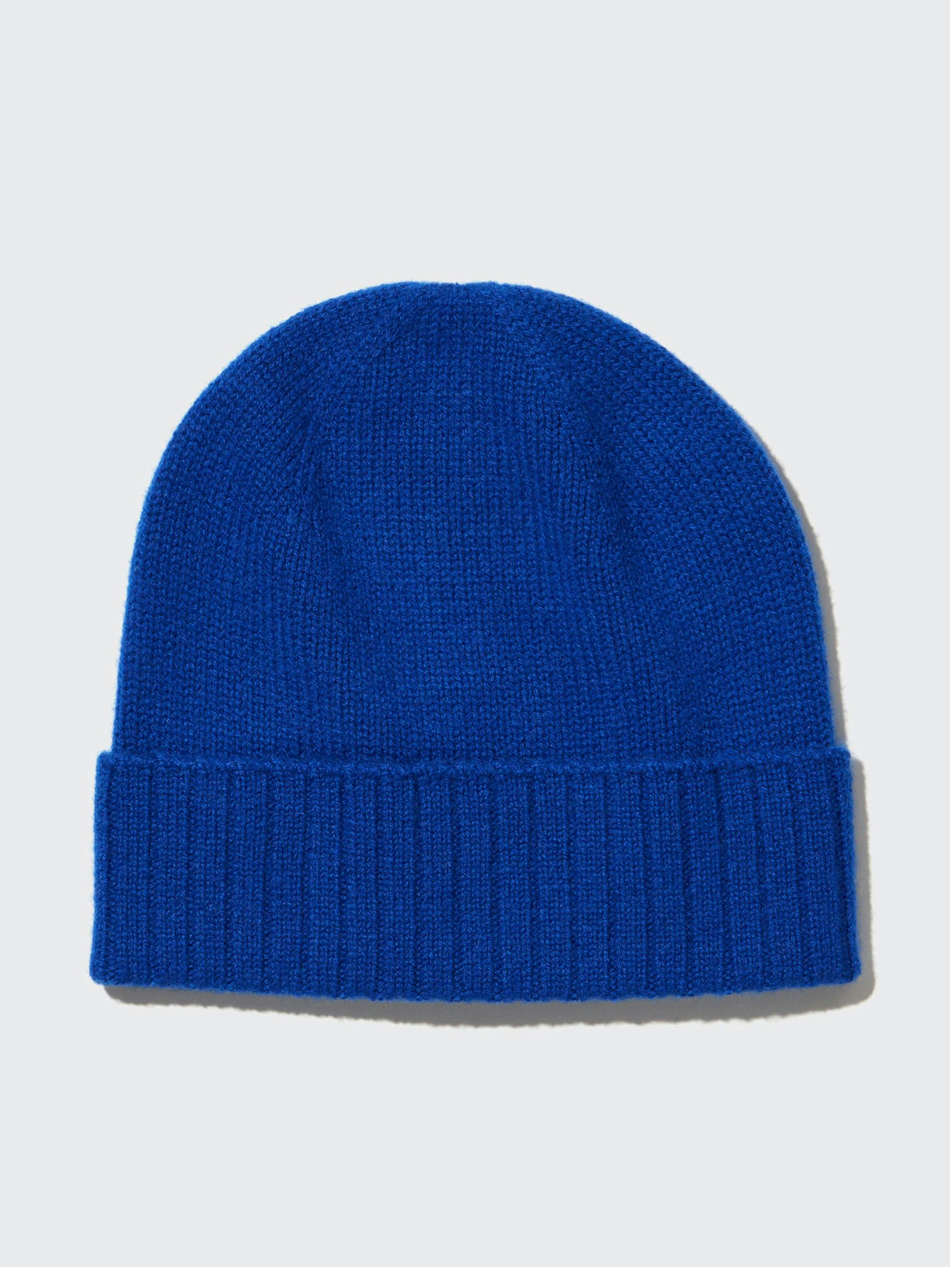 Cashmere blue knitted beanie hat