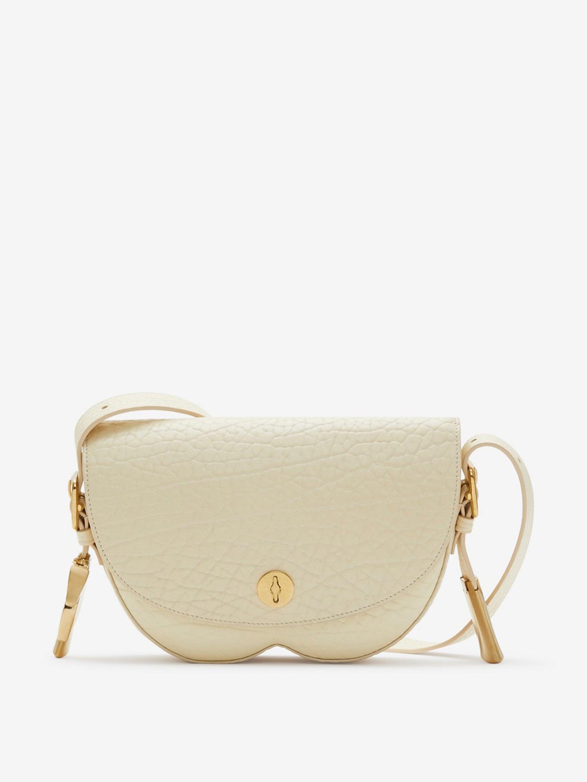 Cream leather crossbody bag