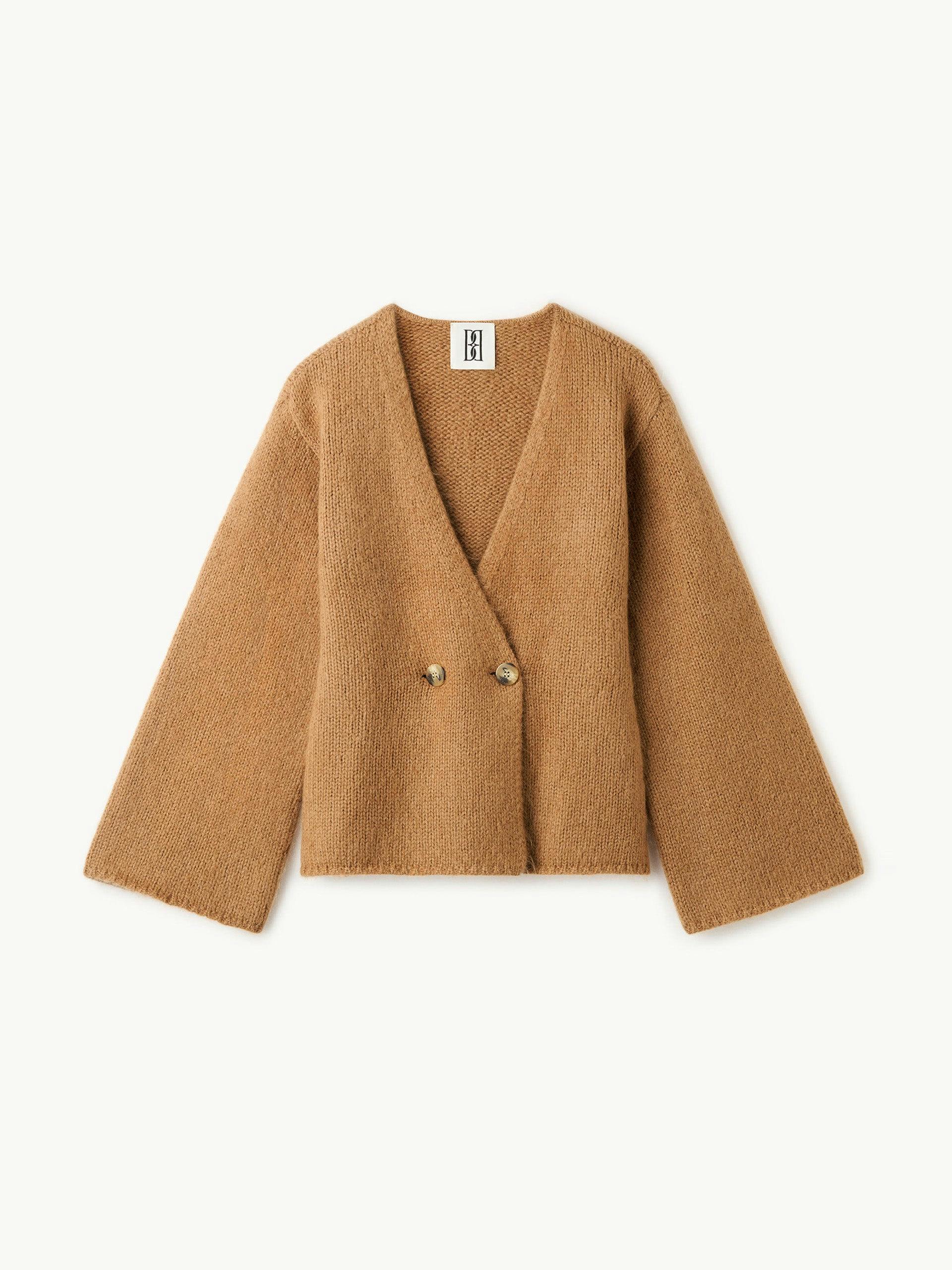 Tinley wool-blend brown cardigan