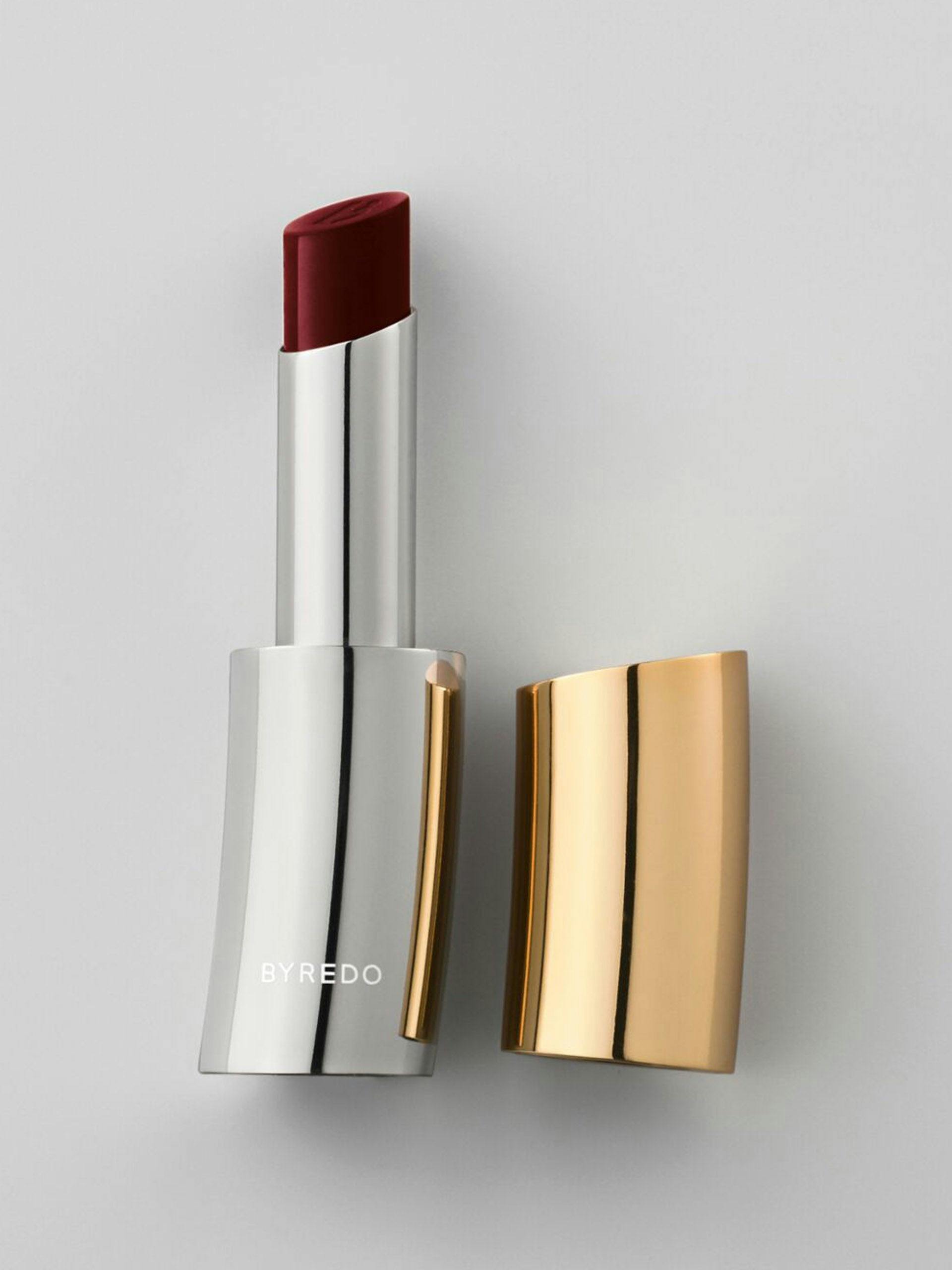 Red matte-finish lipstick
