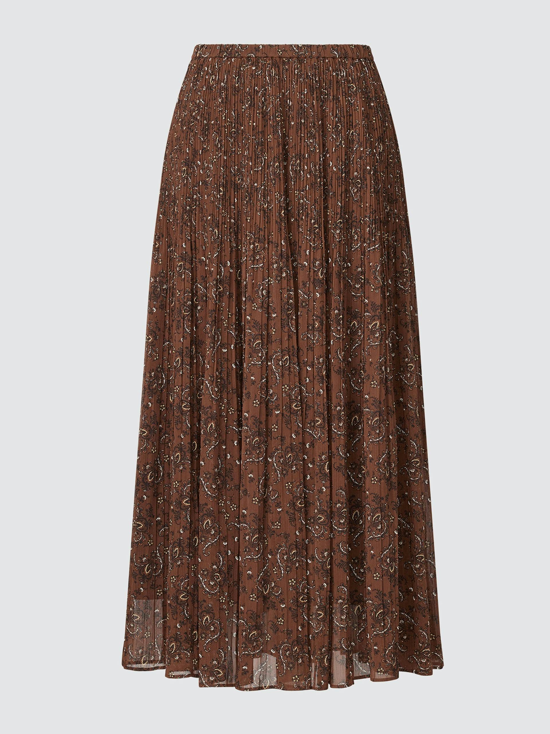 Chiffon brown pleated skirt