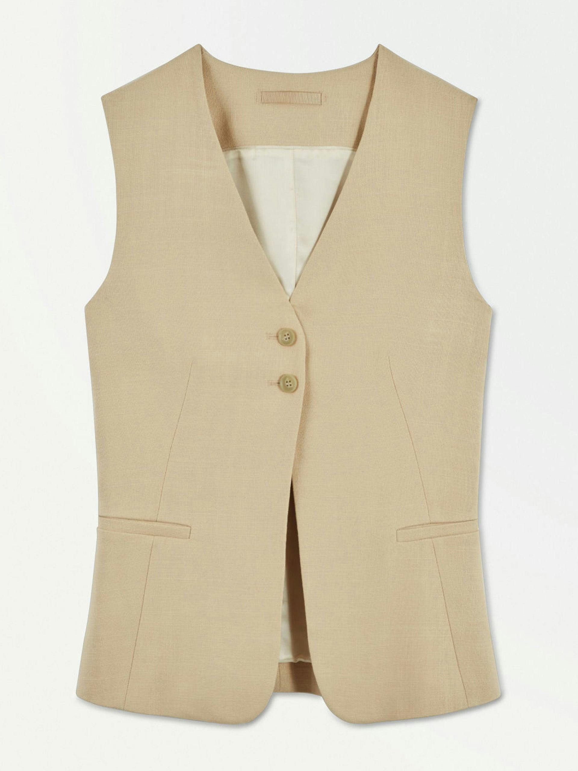 Longline waistcoat in beige