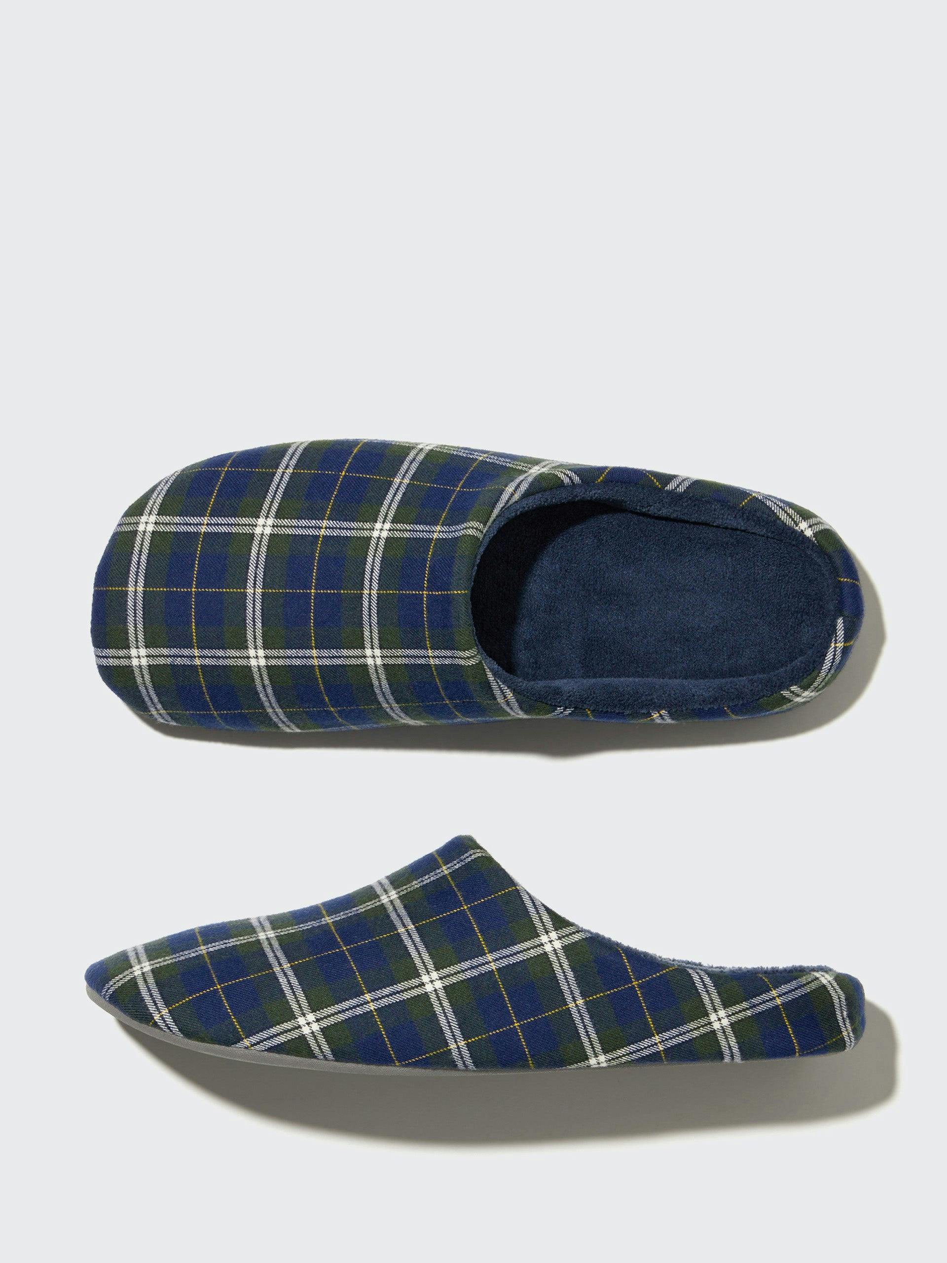 Flannel navy slippers