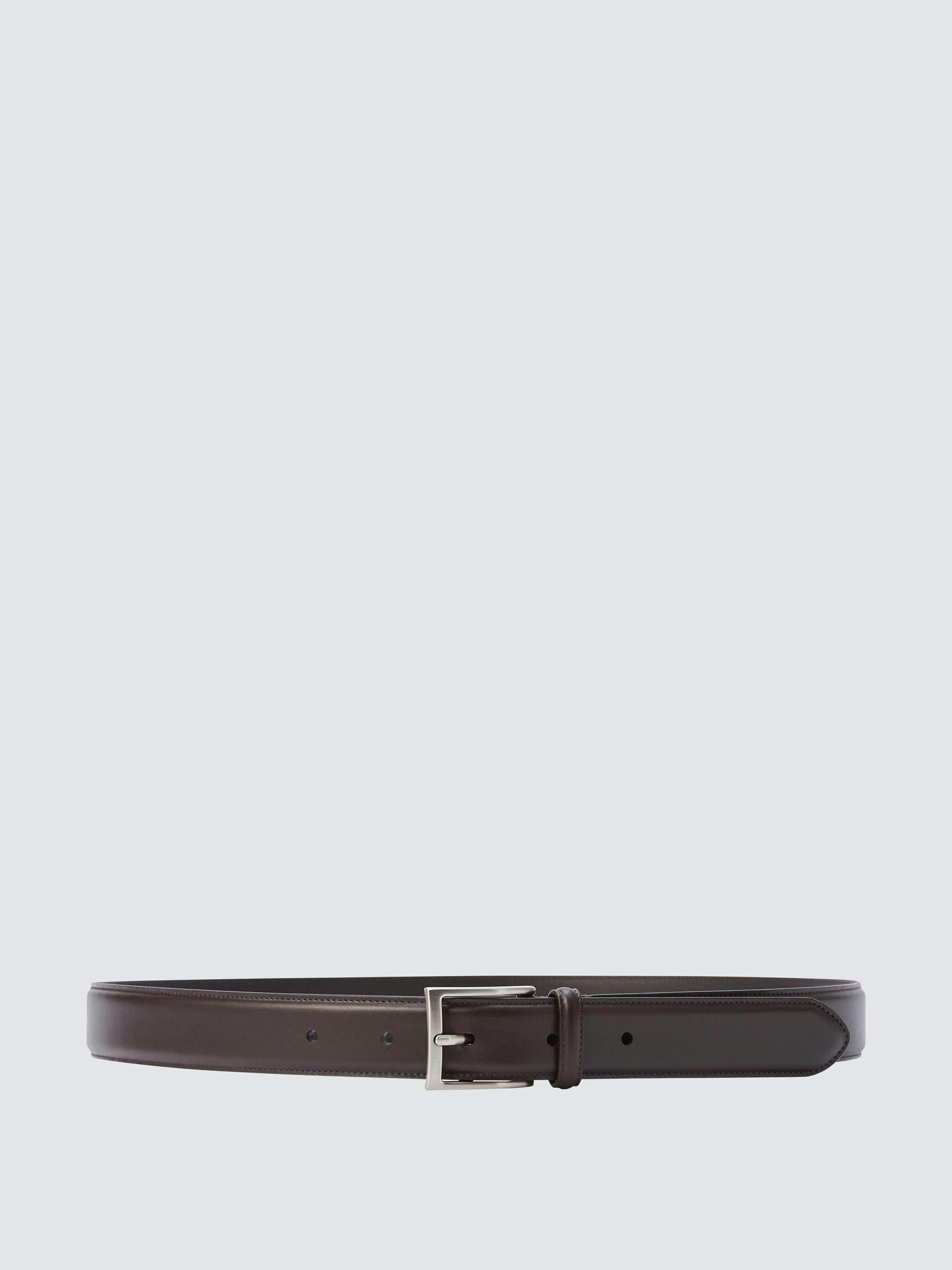 Italian leather belt in dark brown