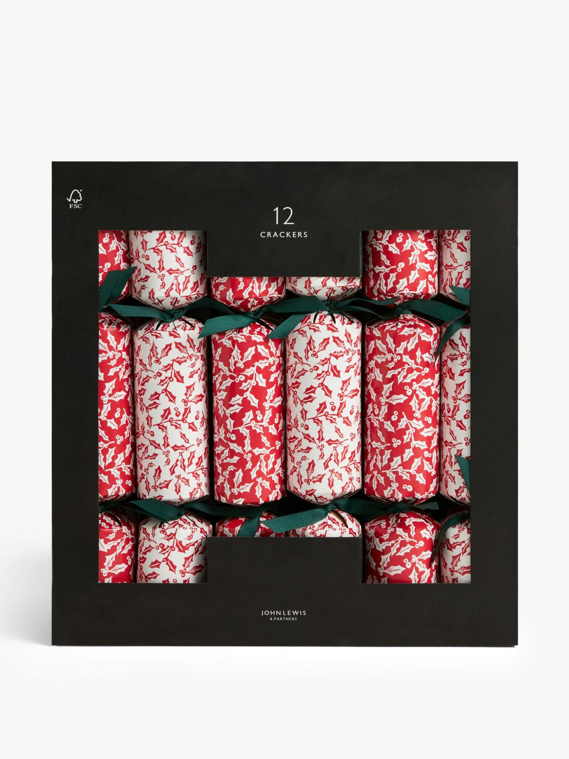 Christmas holly crackers (set of 12)