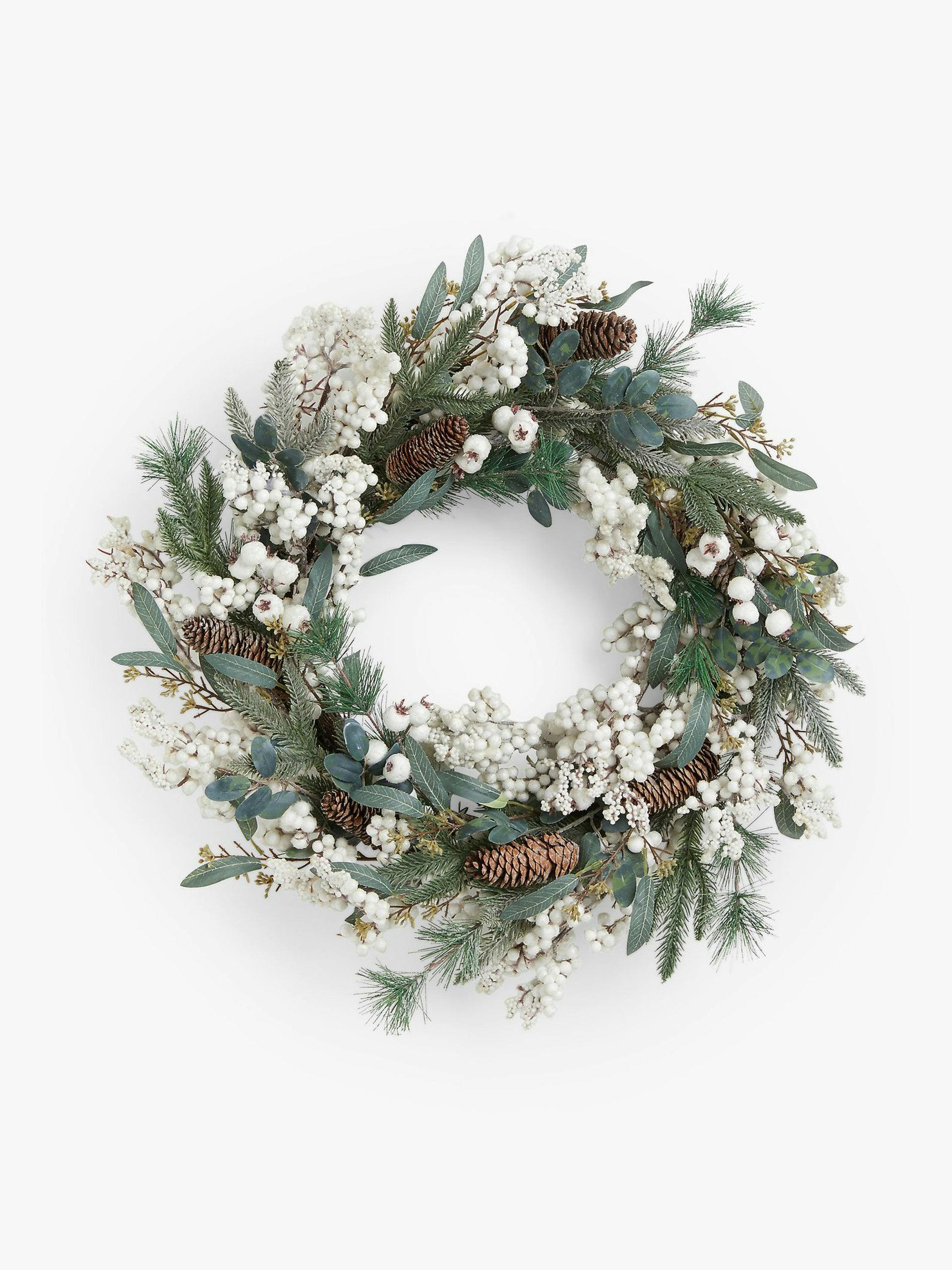Pine and mistletoe wreath