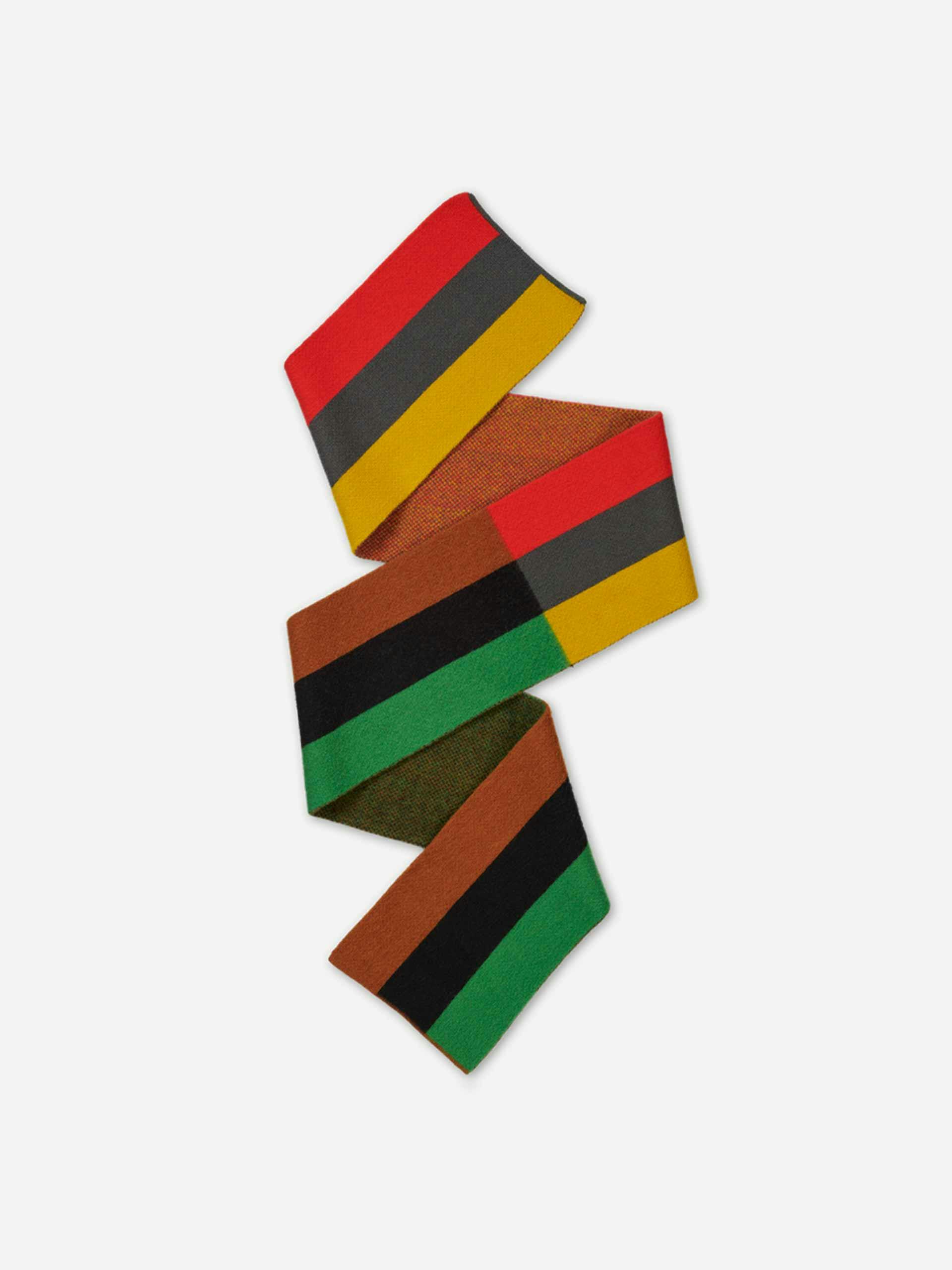 Vertical stripe scarf in Poppy