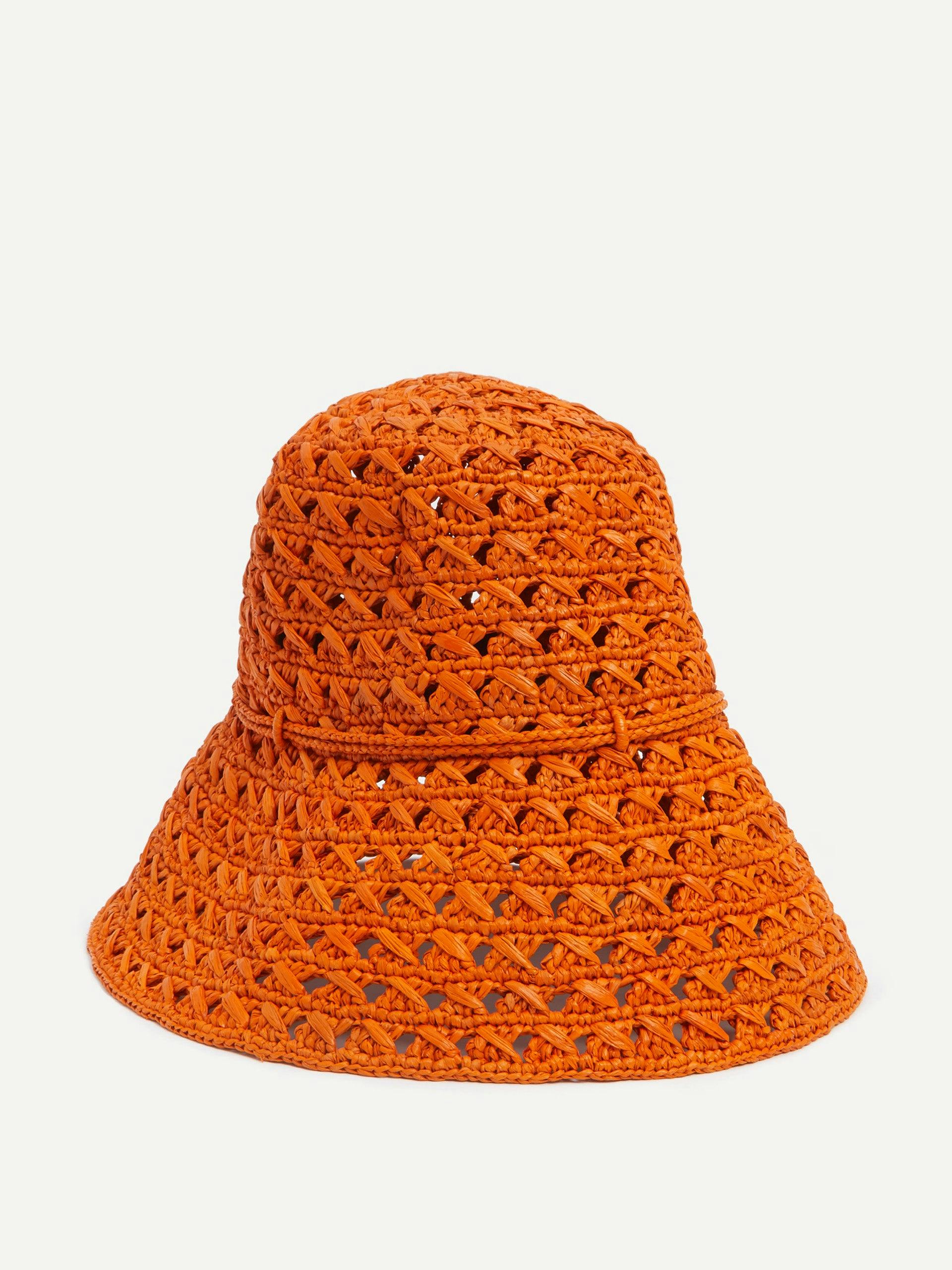 Orange raffia hat