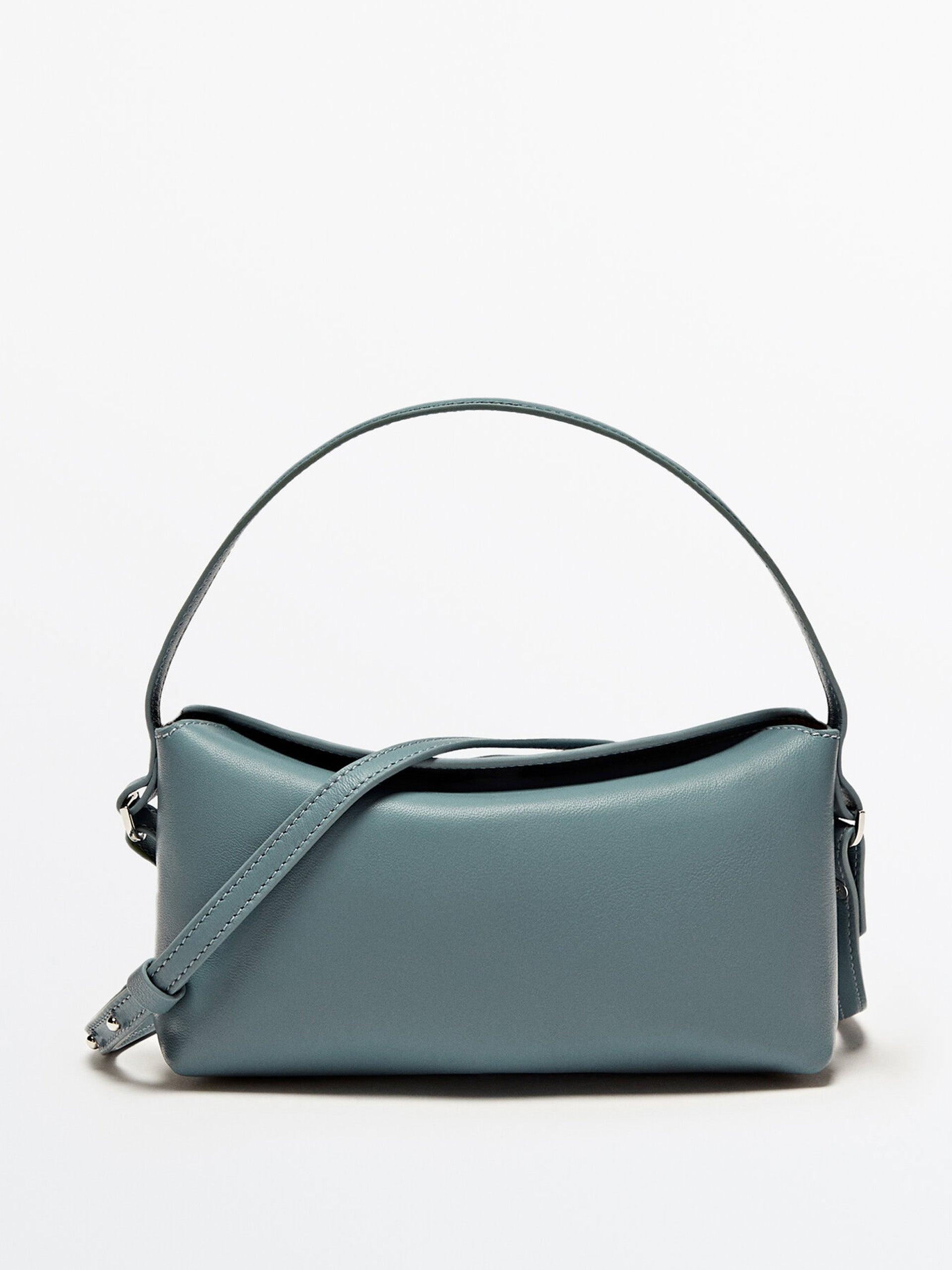 Rectangular nappa leather crossbody bag