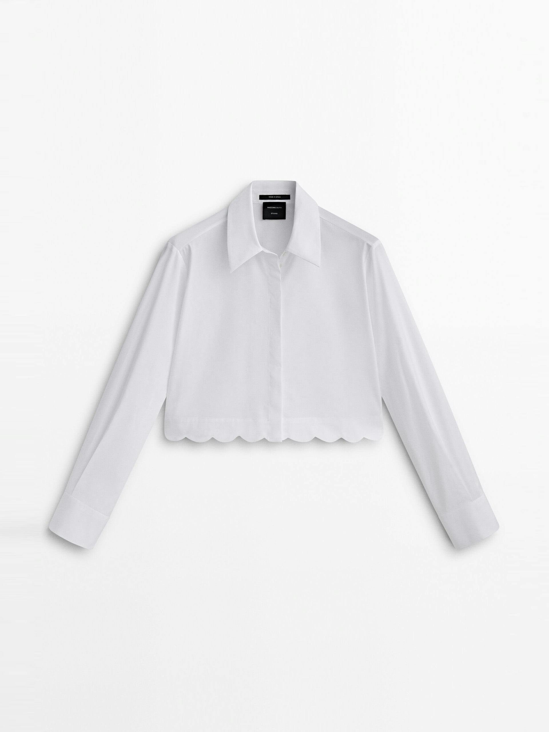 Cropped shirt with wavy detail