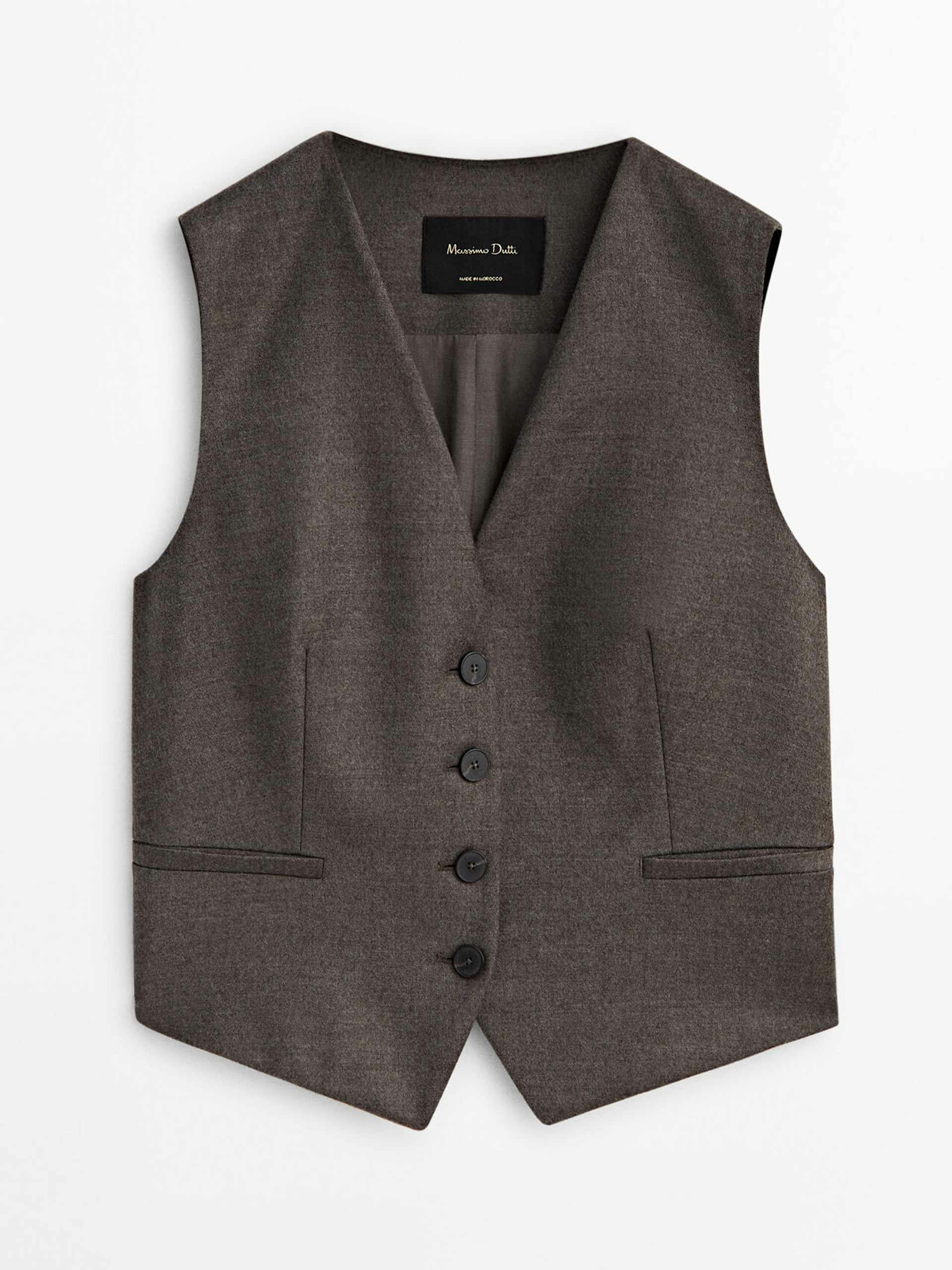 Melange wool blend suit waistcoat