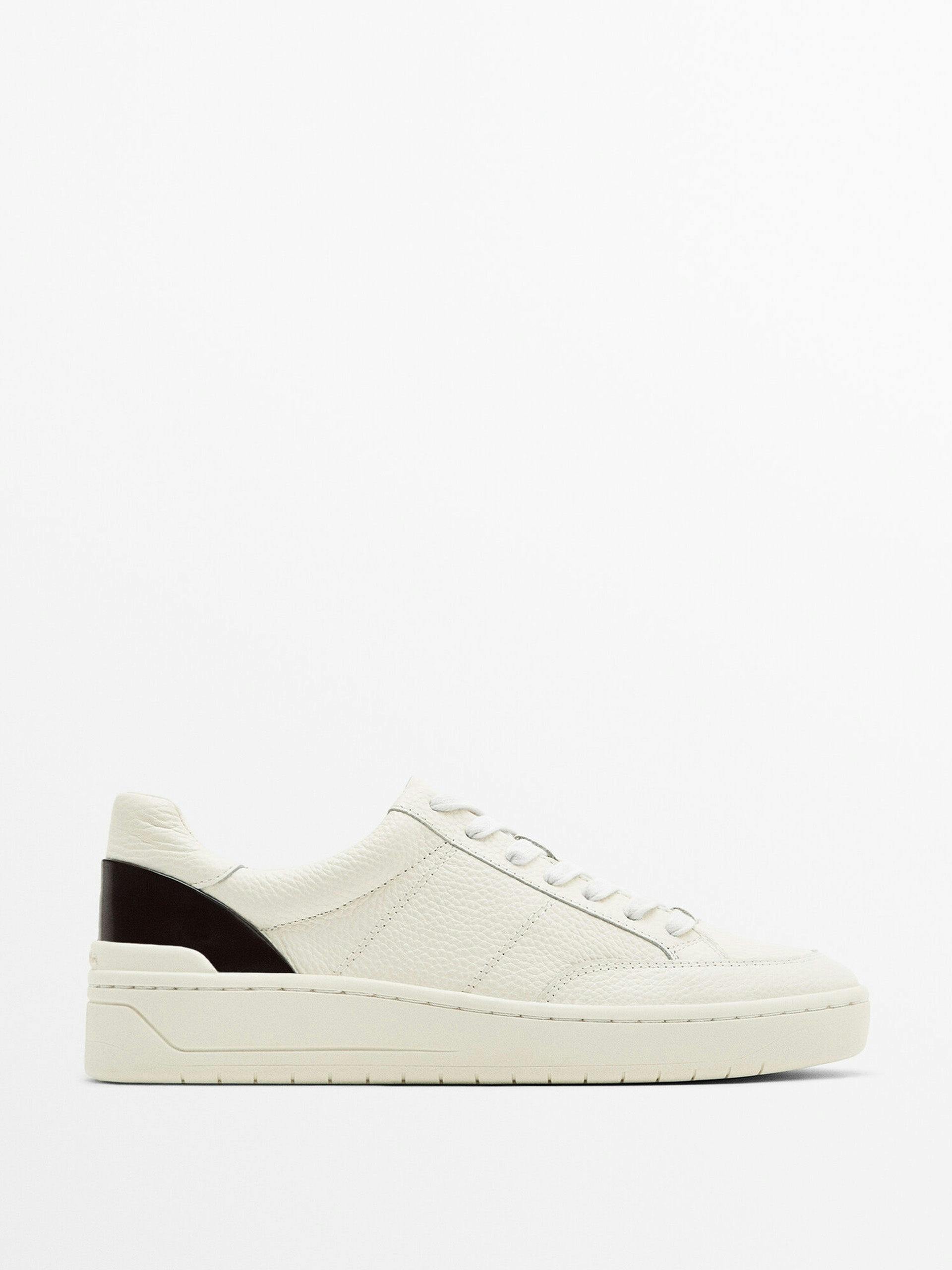 Tumbled leather trainers