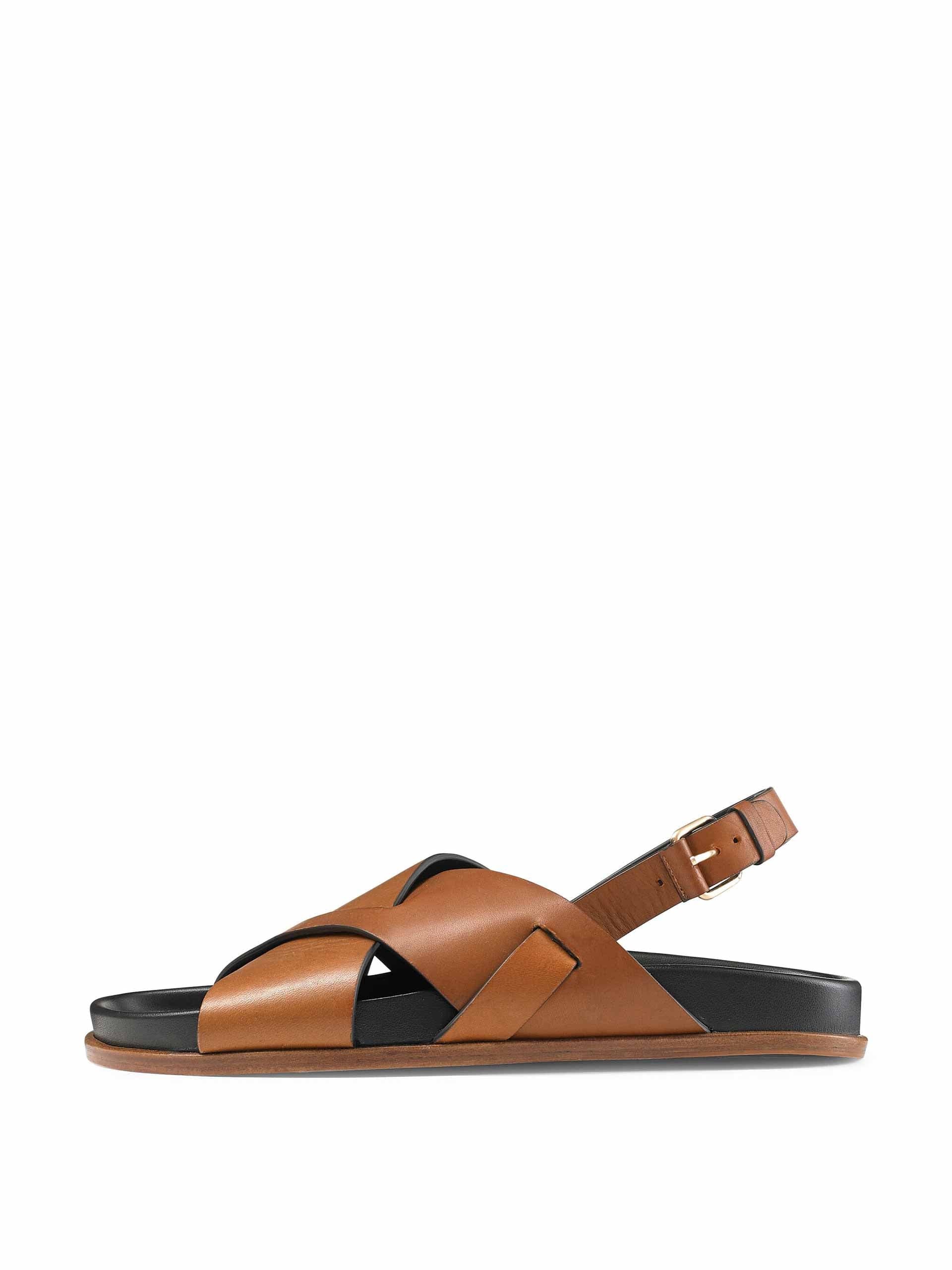 Crossover leather sandals