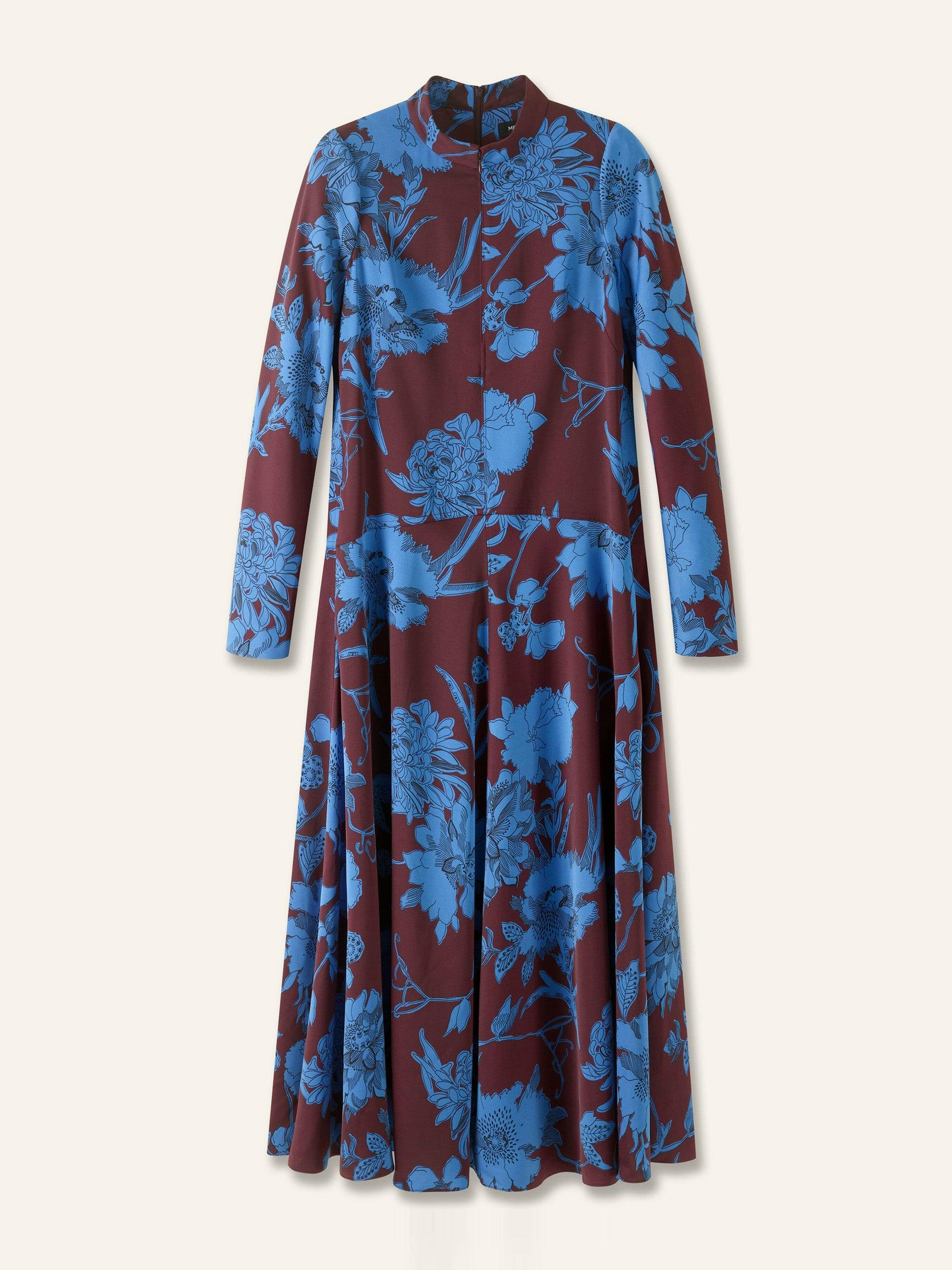 Scribbled floral print maxi dress