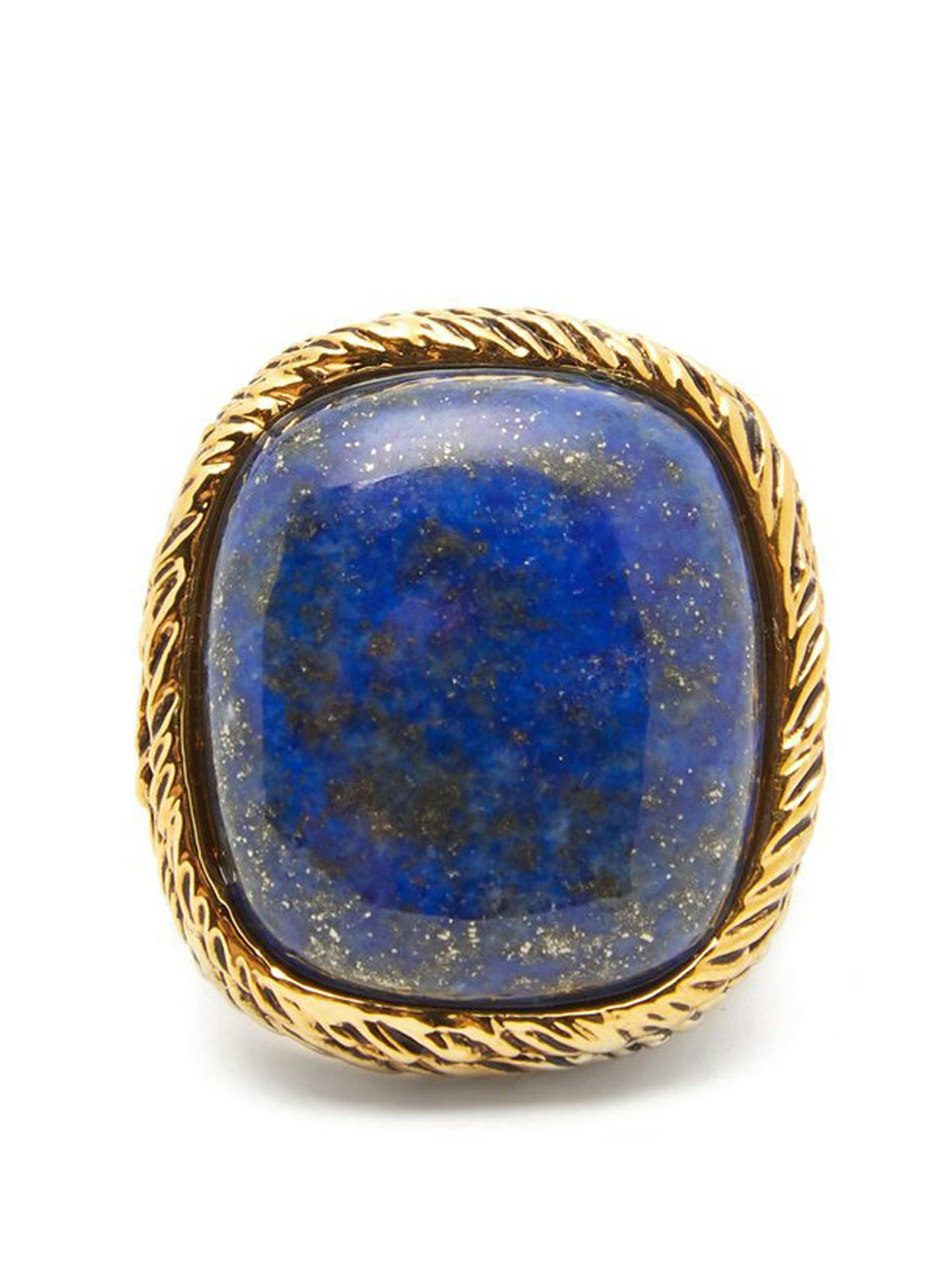 Miki lapis and 18kt gold-plated brass ring