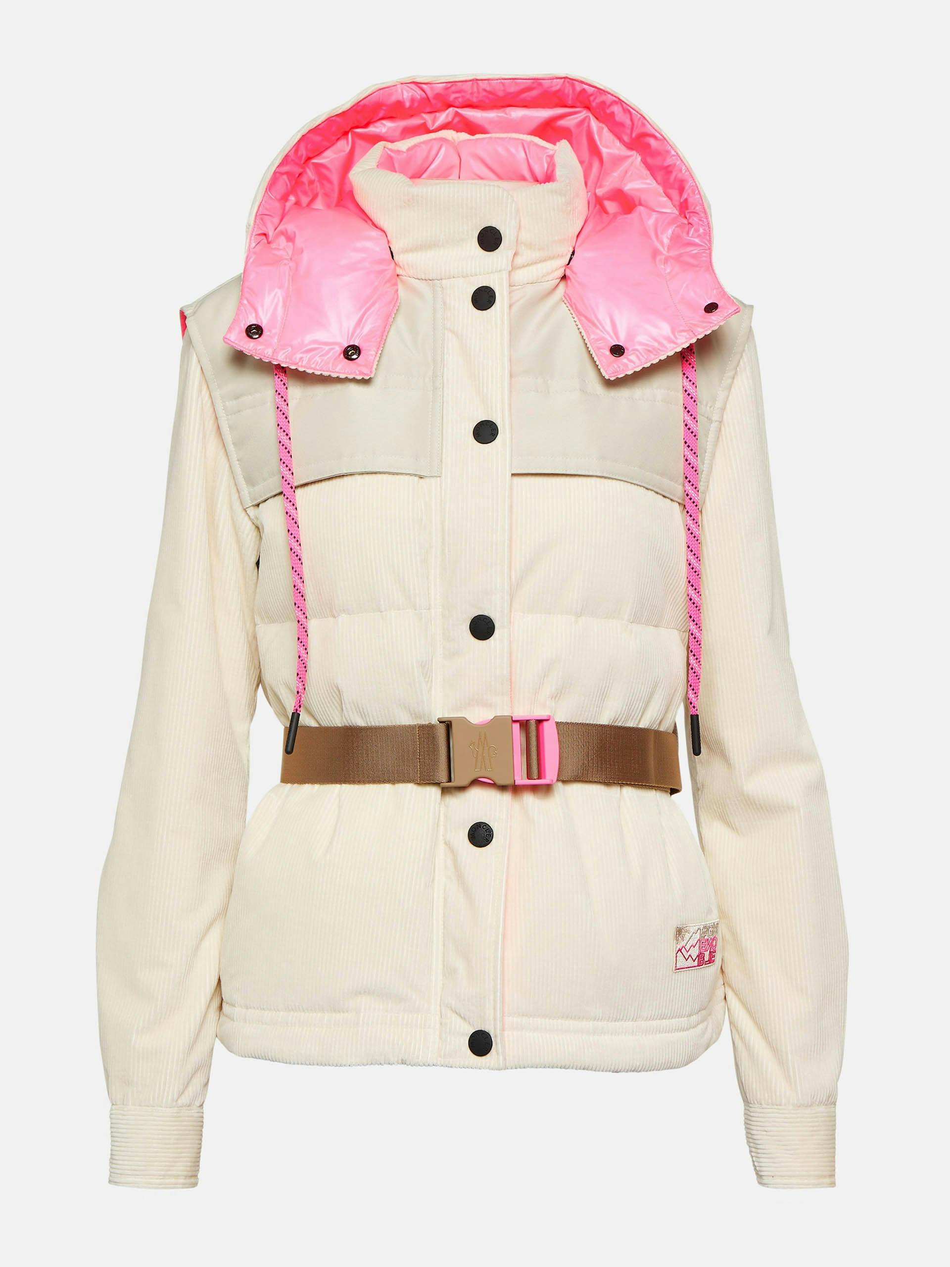 White and pink down jacket