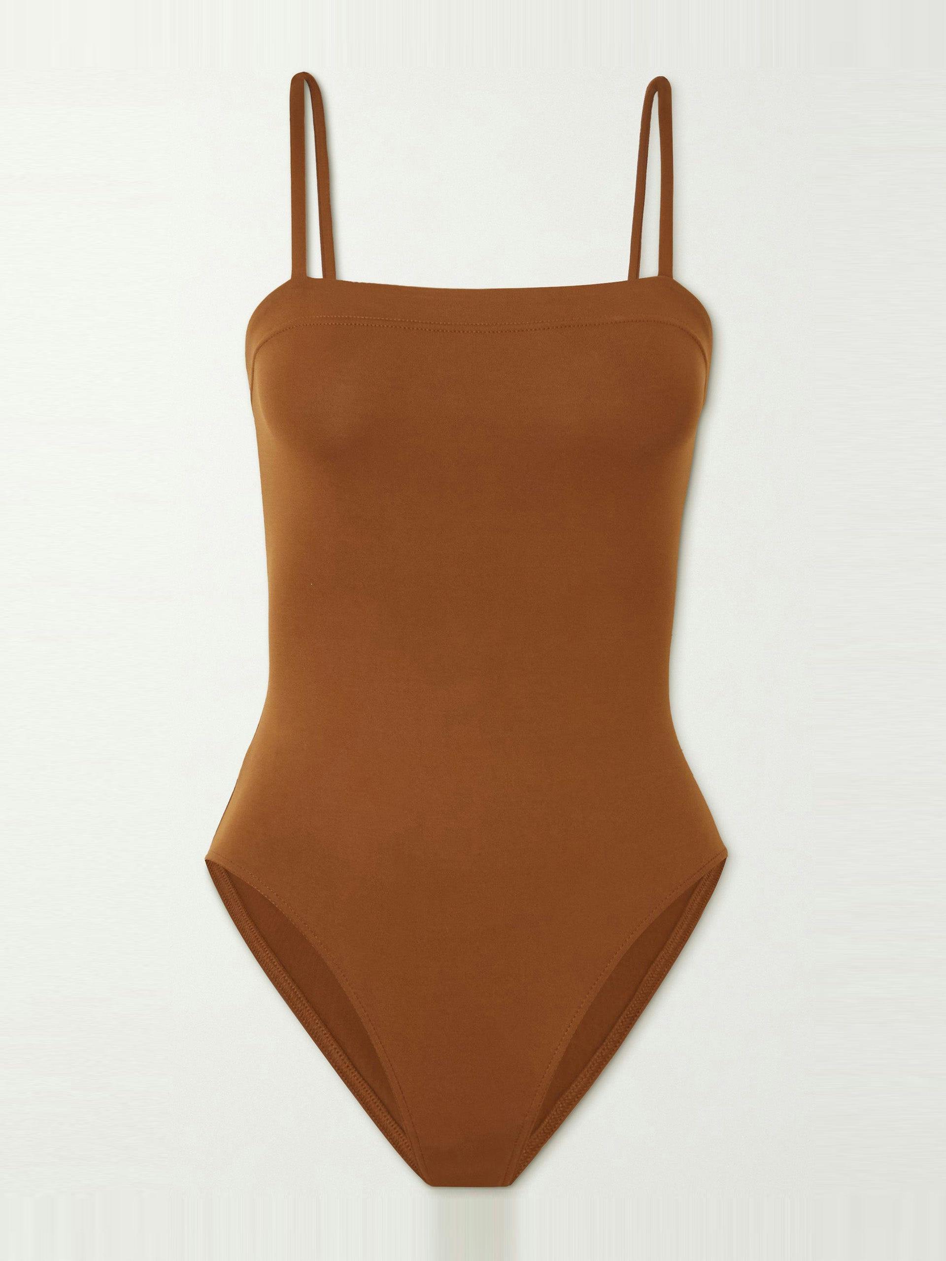 Les Essentiels Aquarelle brown swimsuit