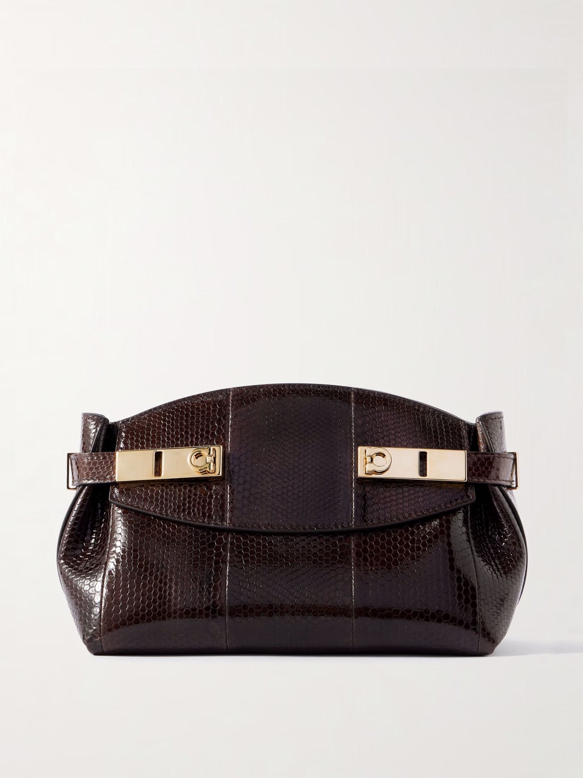 Hug small snake-effect patent-leather shoulder bag