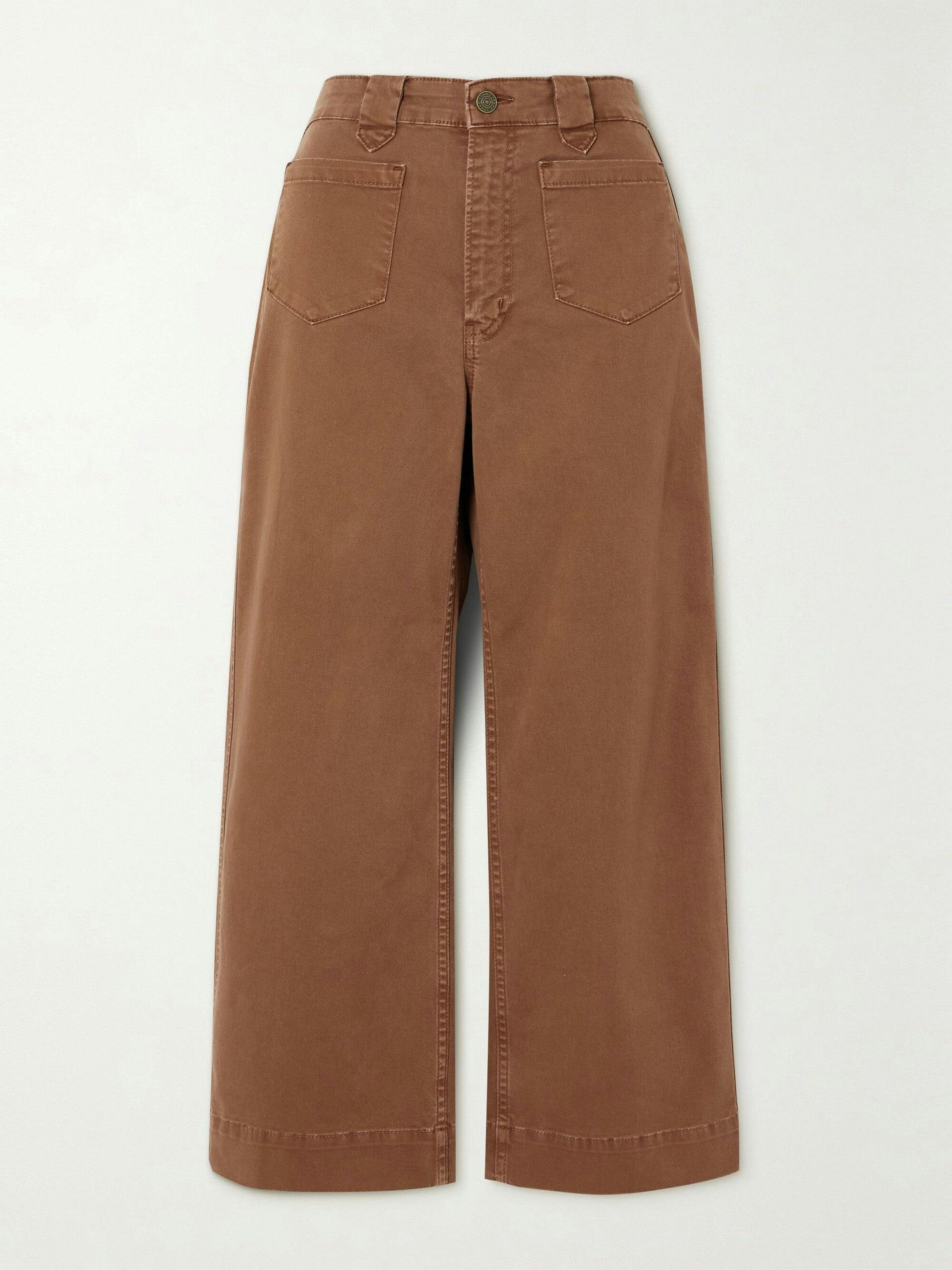 Utility cropped high-rise straight-leg jeans