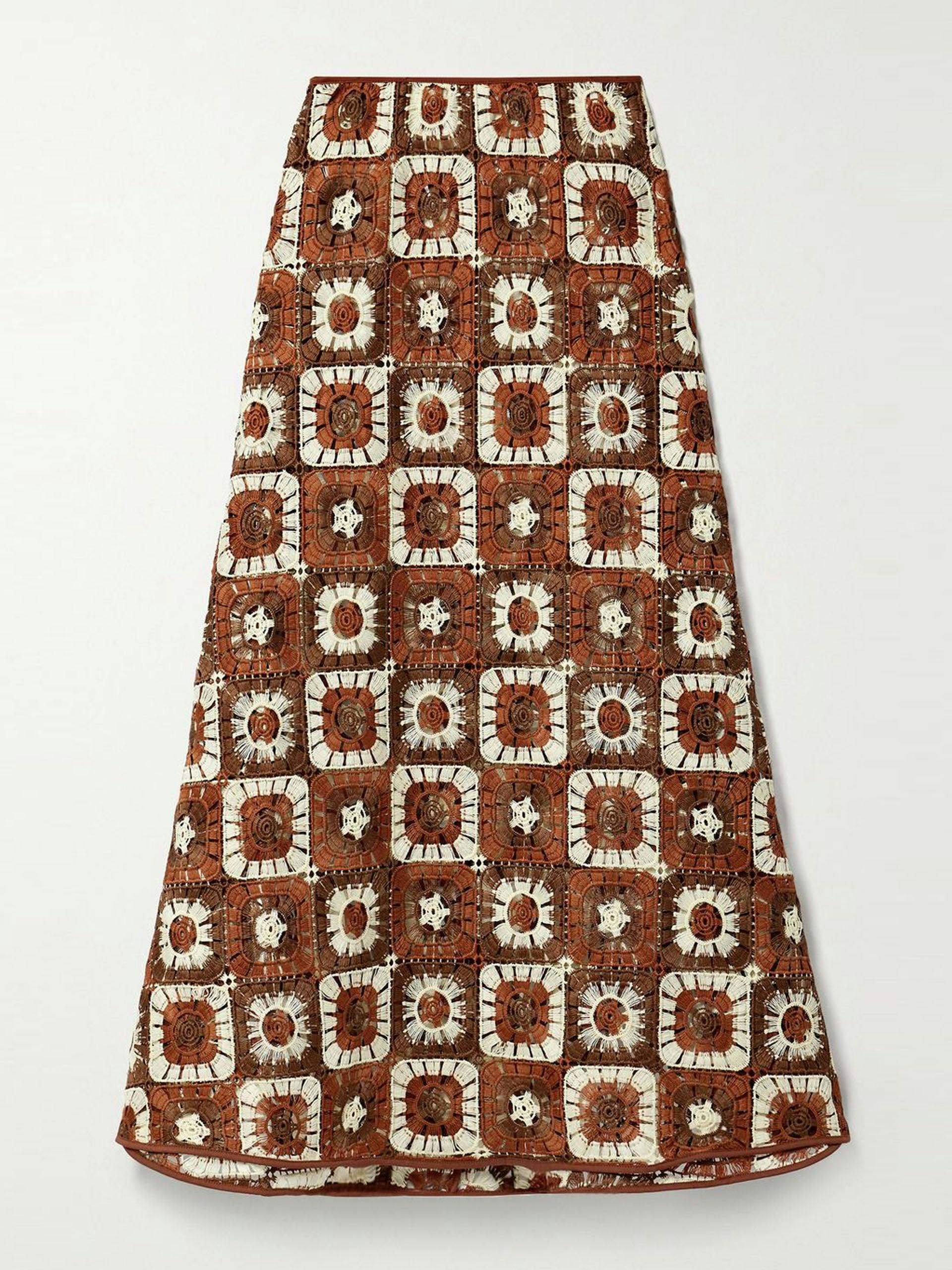 Spice Island crocheted midi skirt