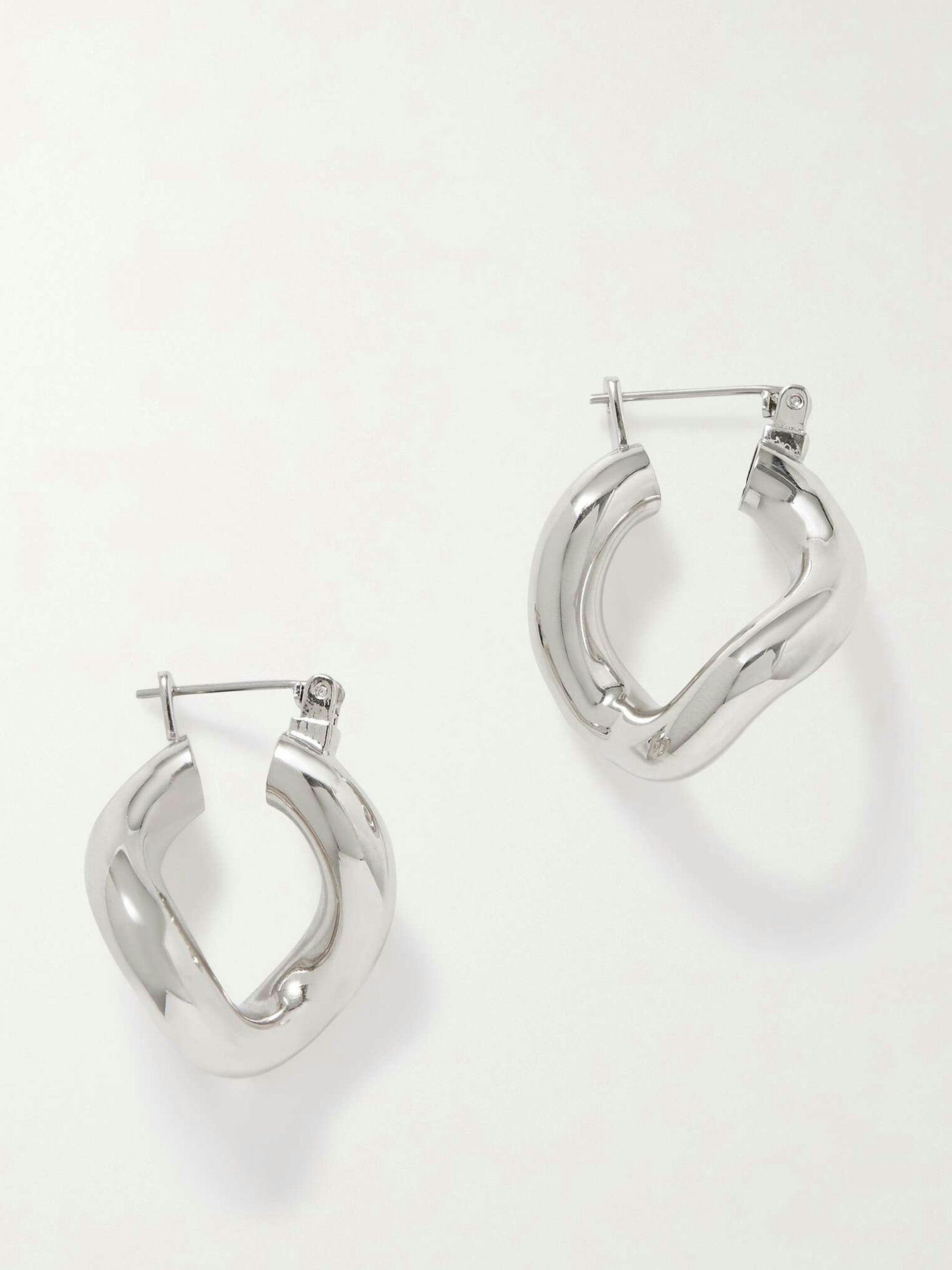 Mini Anima platinum-plated hoop earrings