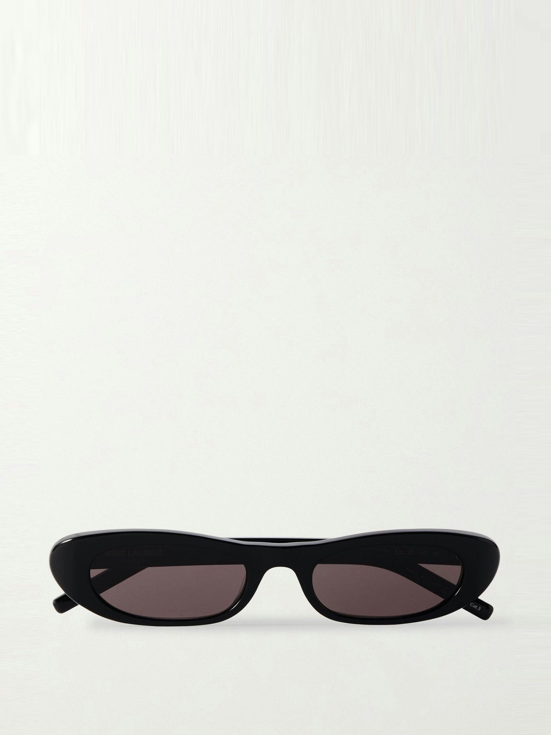 Shade oval-frame acetate black sunglasses