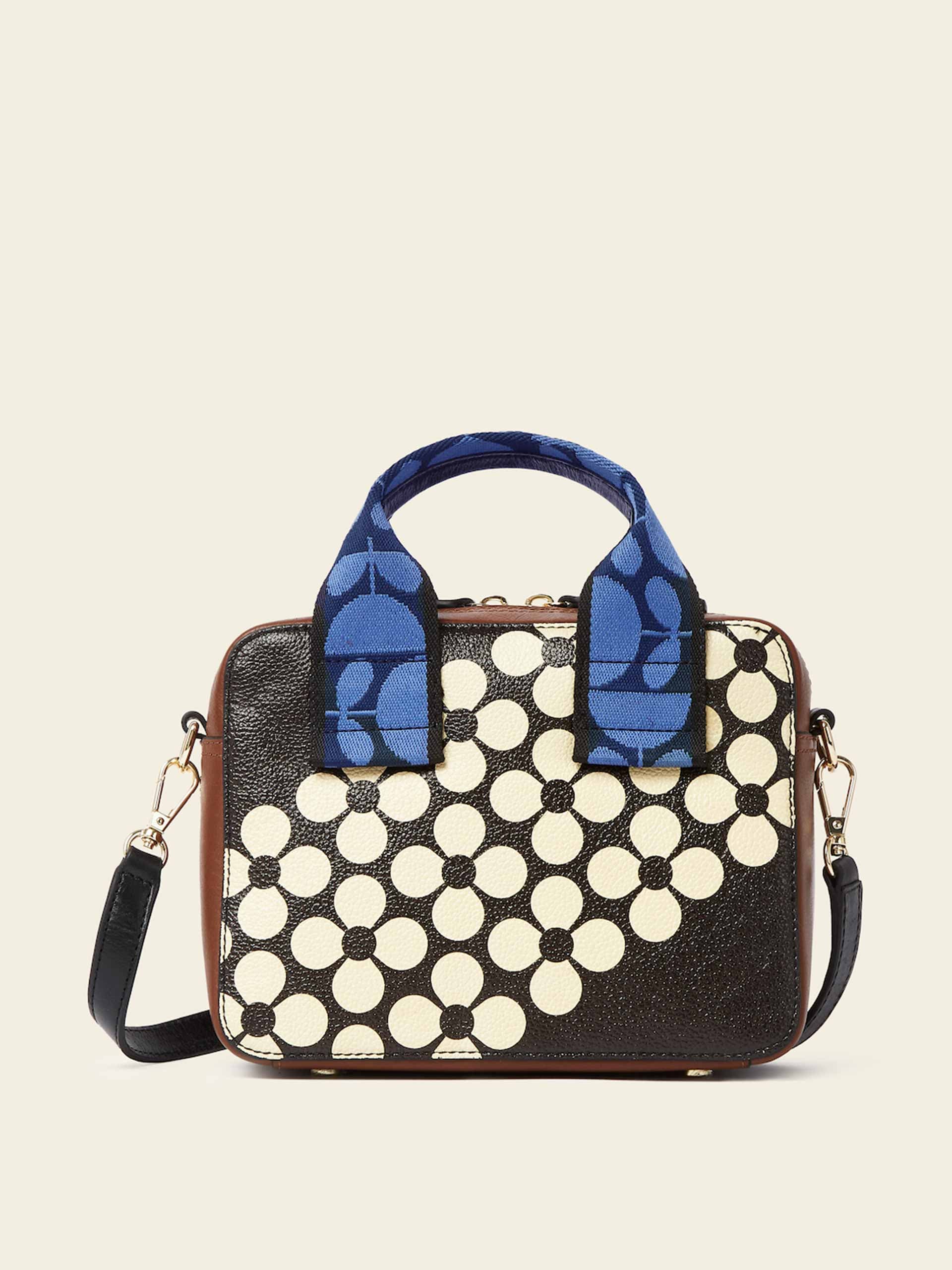 Minola Grab crossbody bag in Black Cream Flower