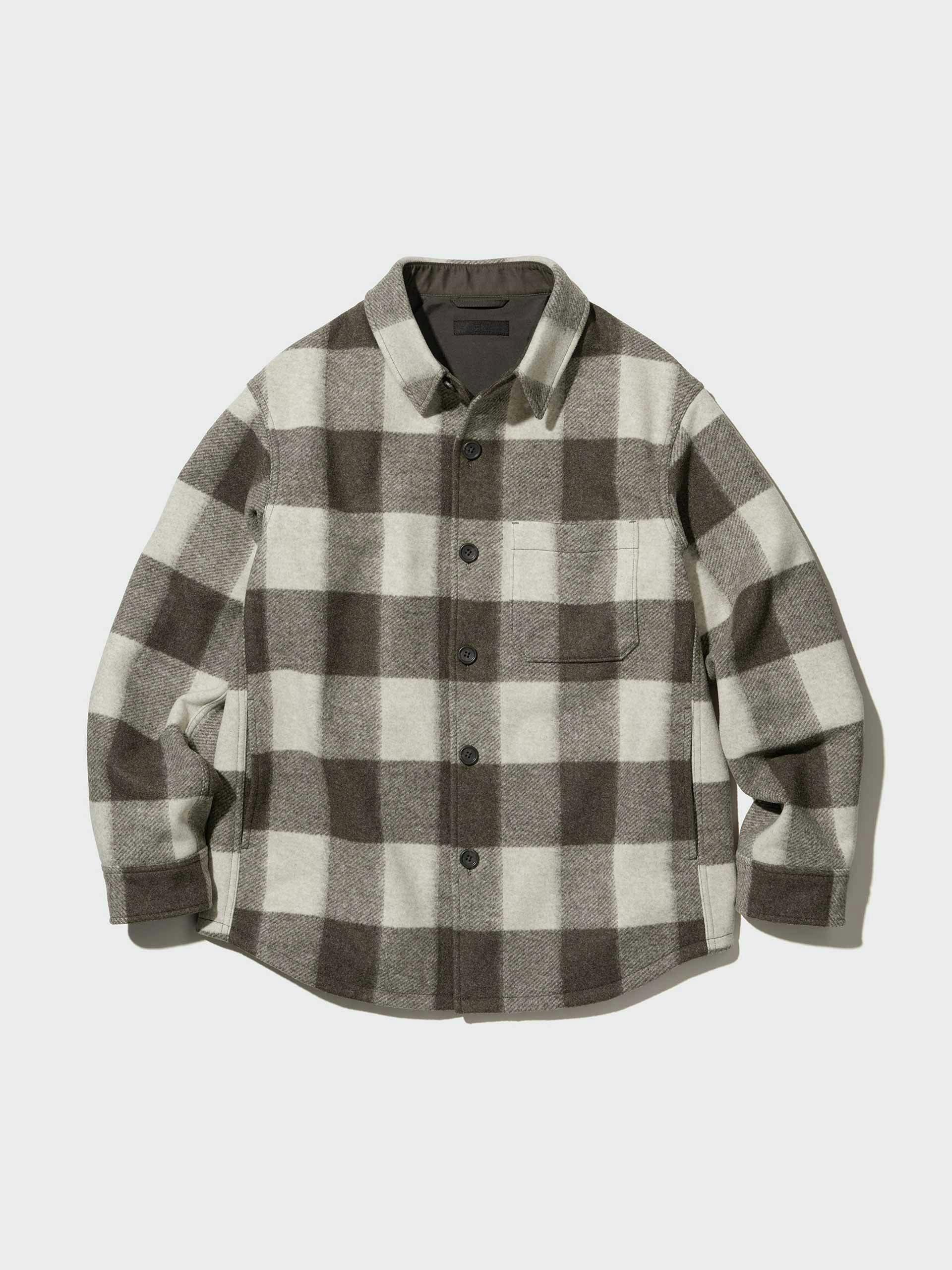 Overshirt jacket in brown check