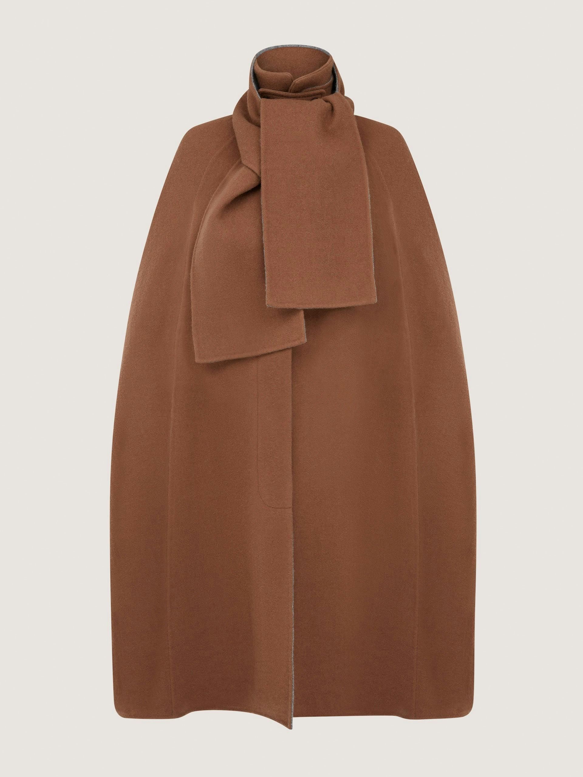 Wool cashmere trench cape