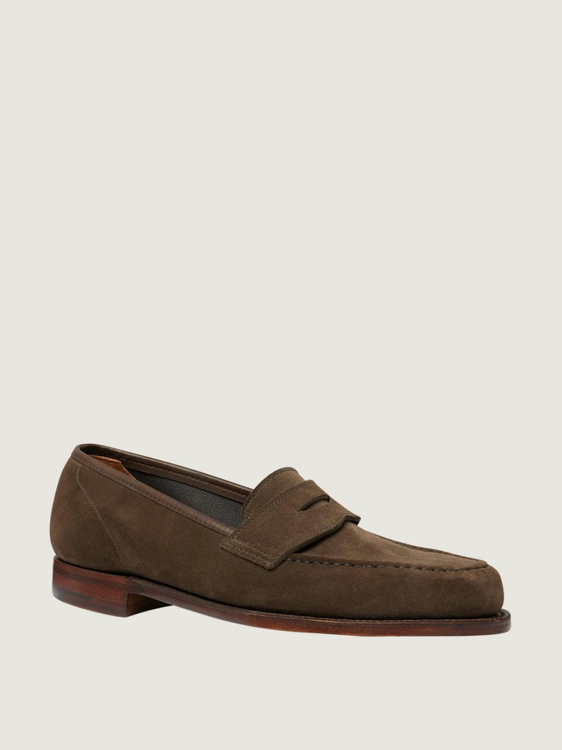 Unlined suede penny loafers