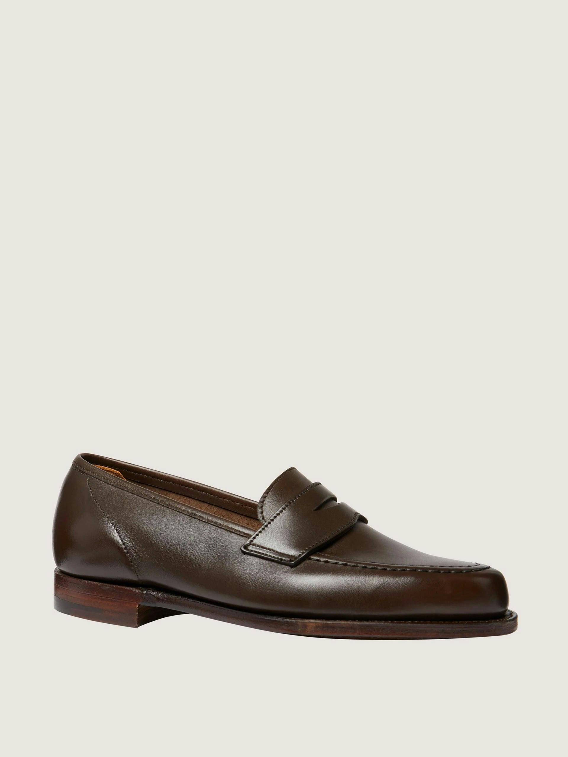 Unlined waxed penny loafers
