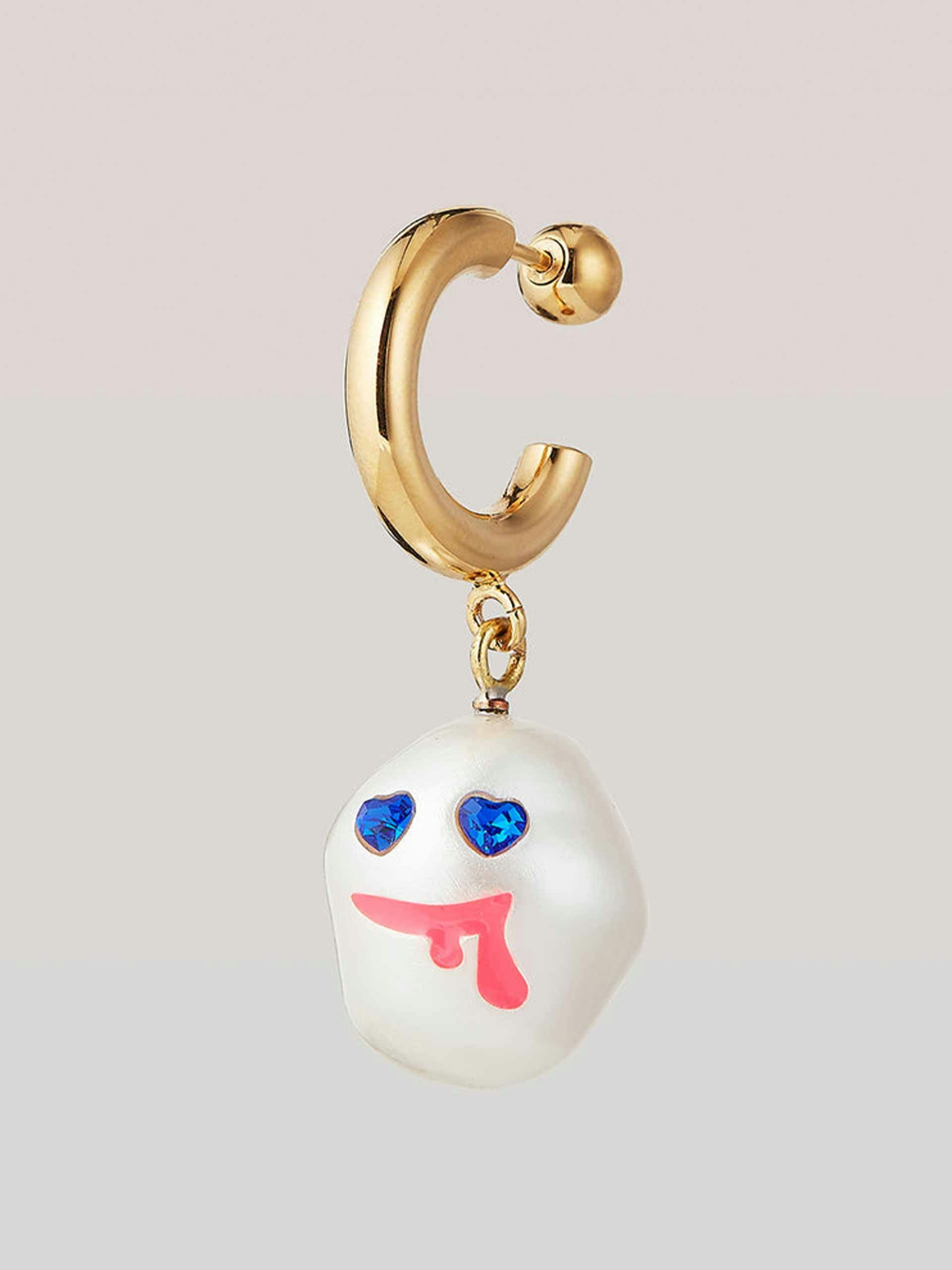 Drooling cotton-candy earring