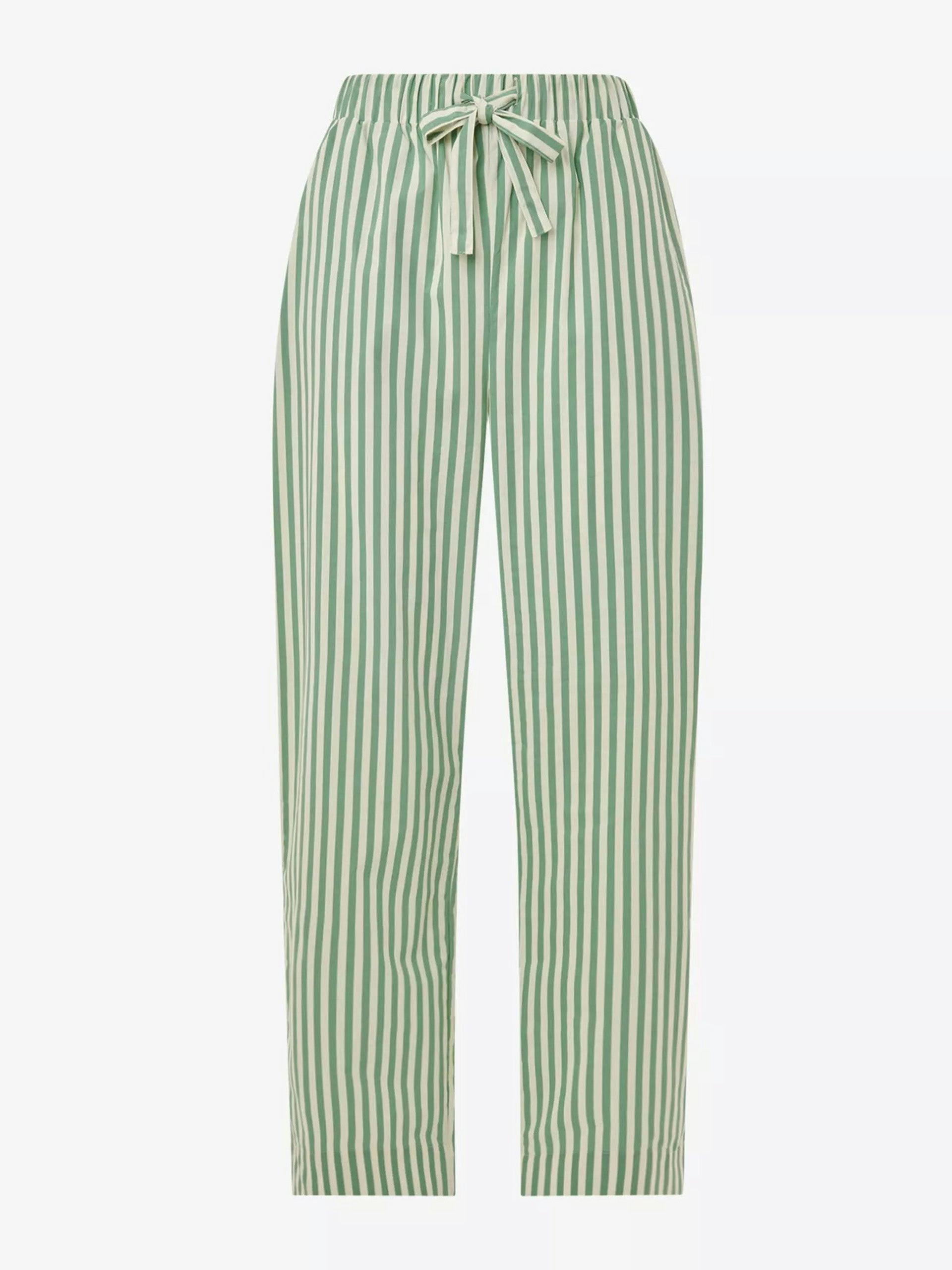Stripe-print relaxed-fit cotton pyjama bottoms