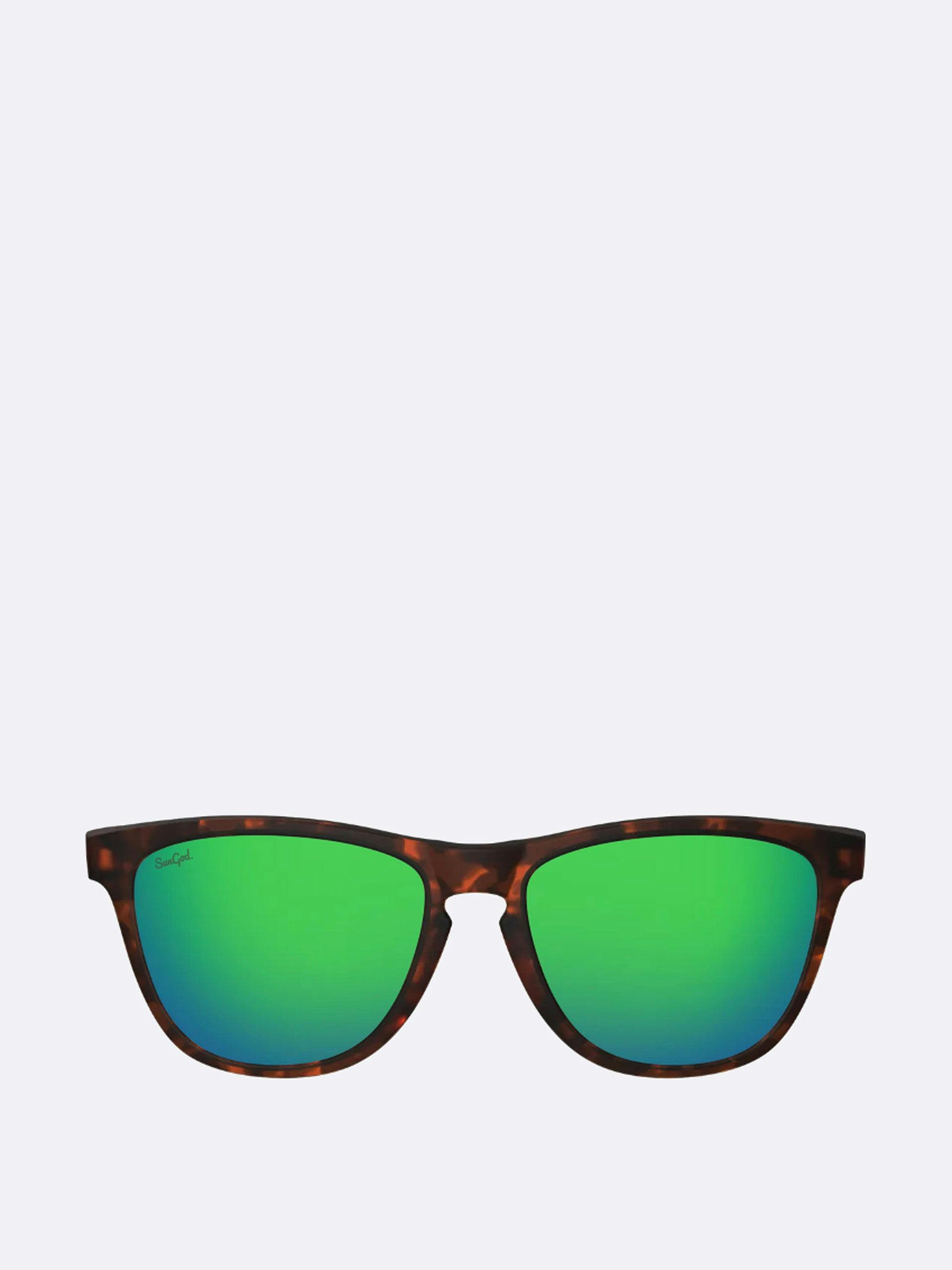 Matte tortoiseshell and green Classic sunglasses