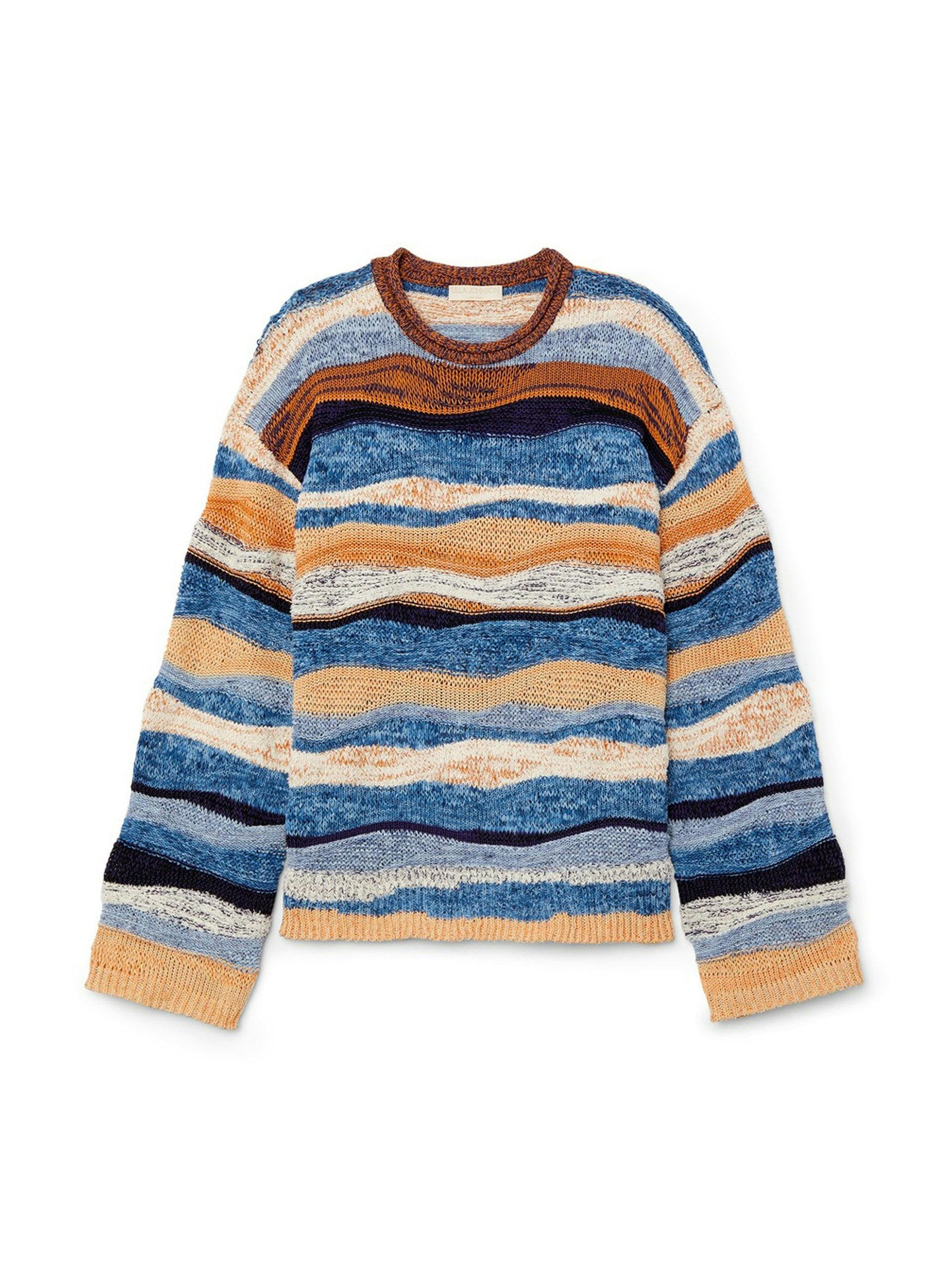 Blue striped knit jumper