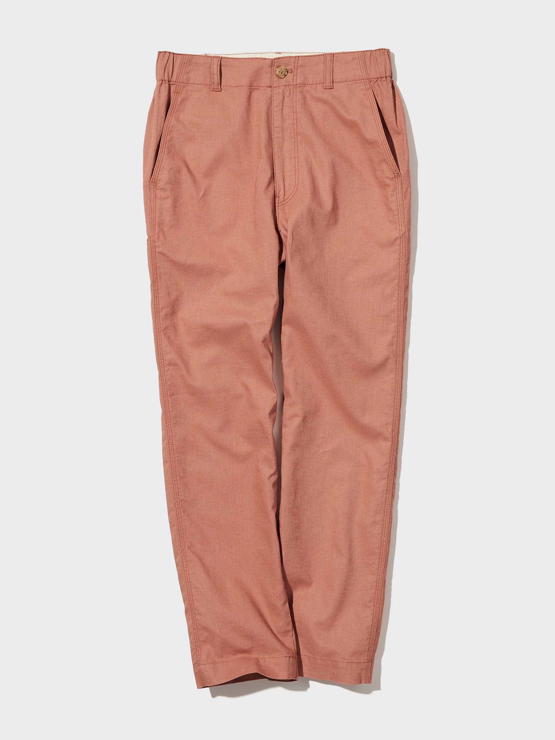 Linen blend tapered trousers