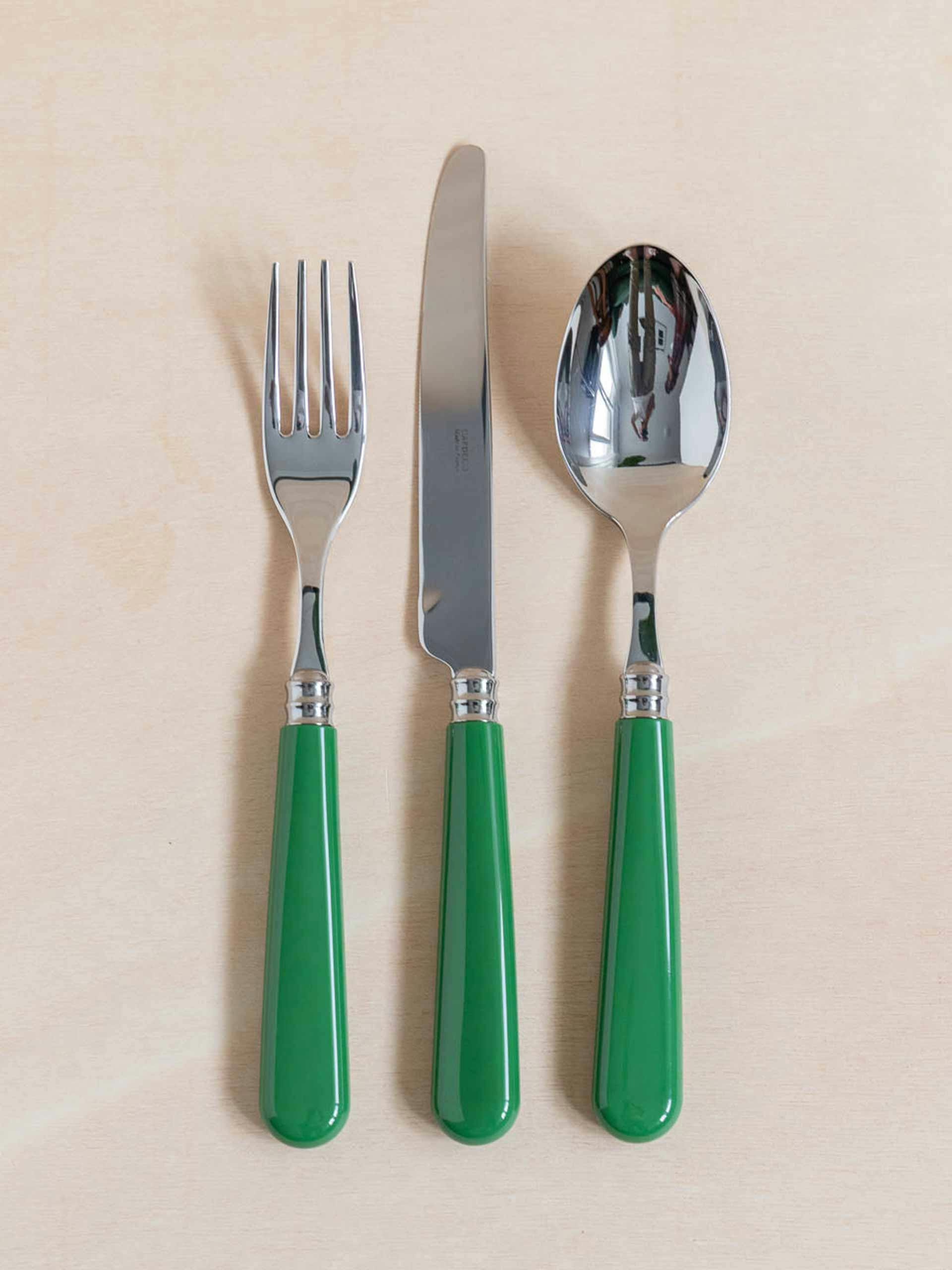 Green 12-piece cutlery set