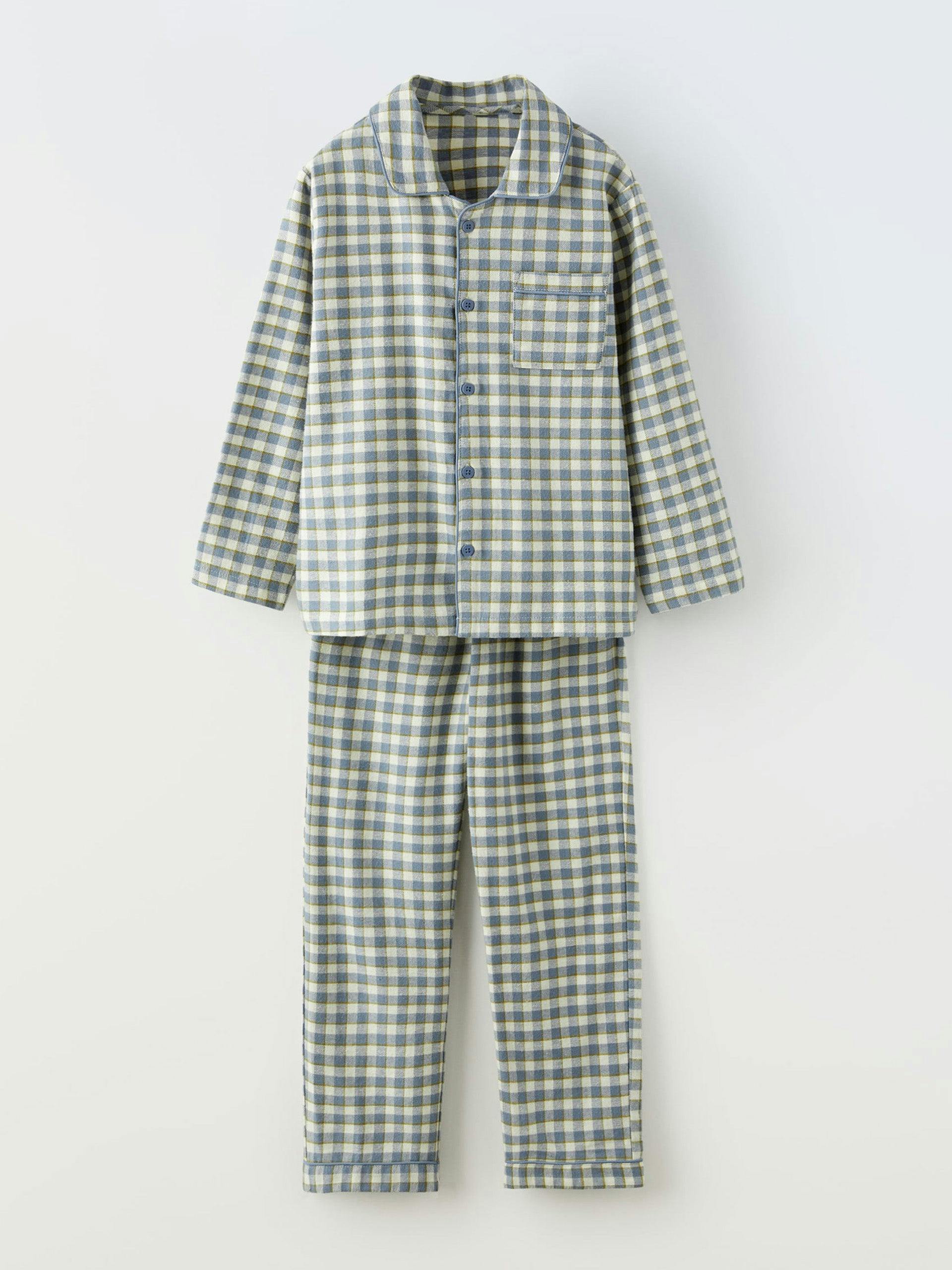 Gingham flannel pyjamas