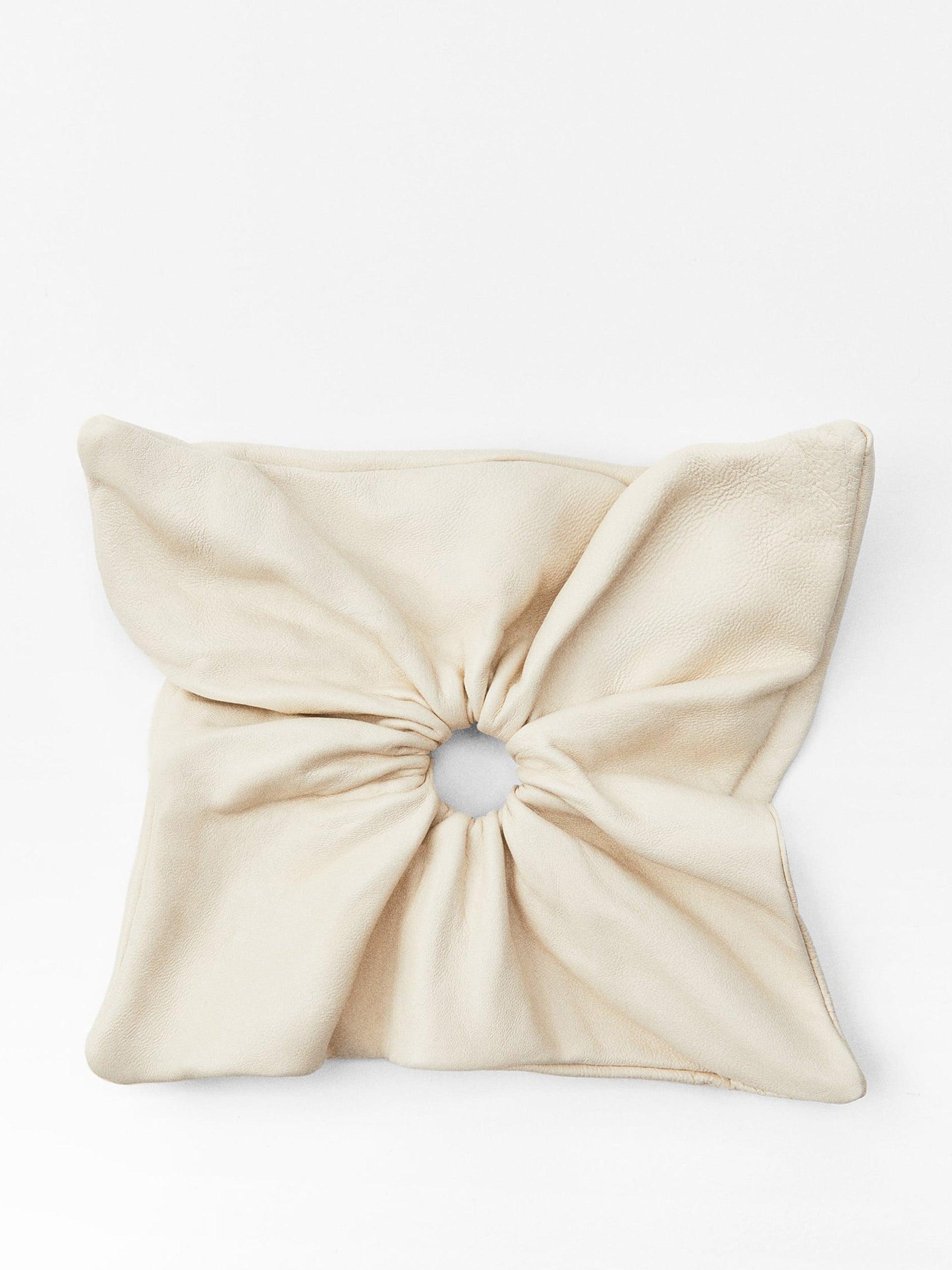 Square leather scrunchie