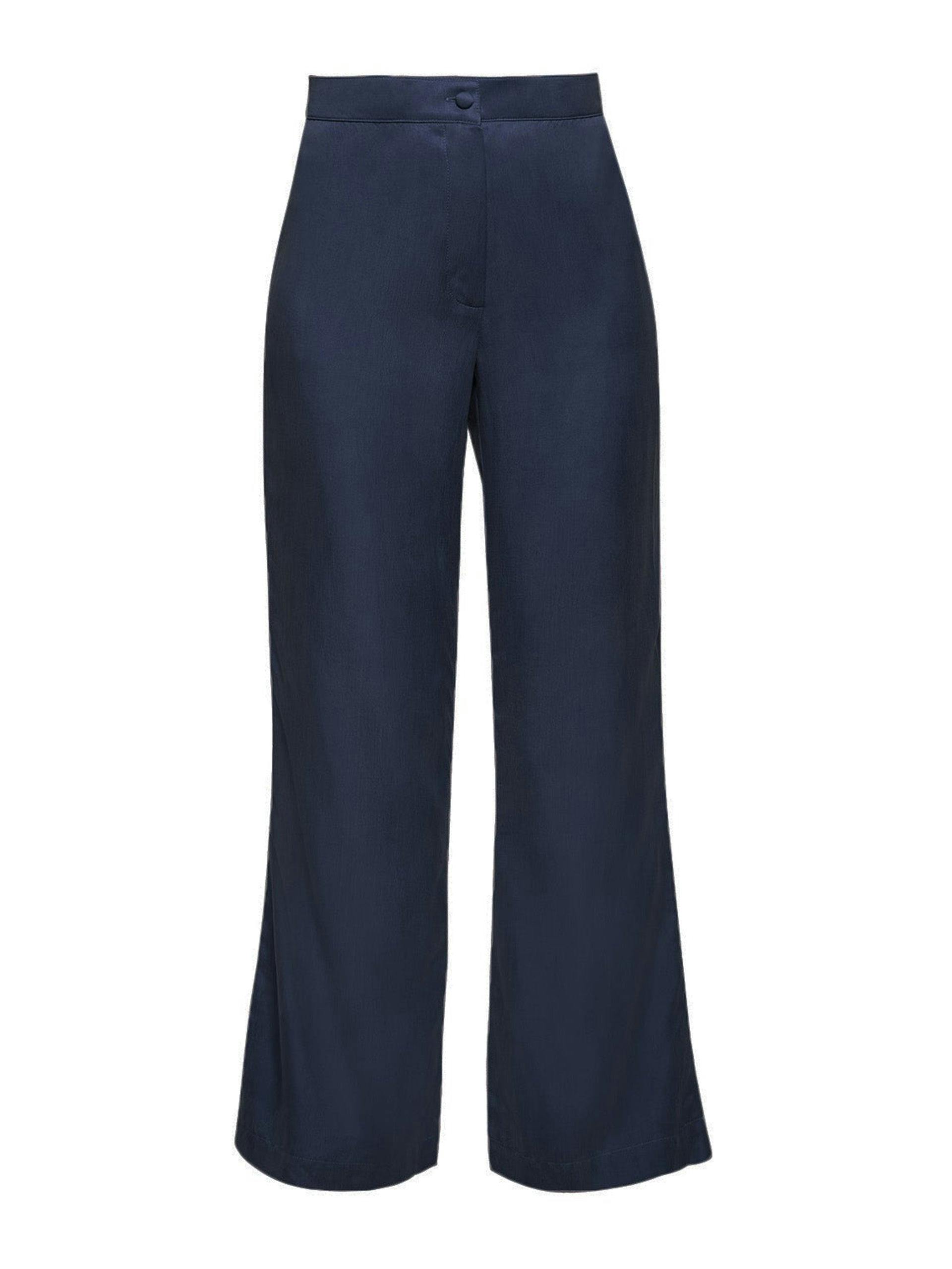 Dalia navy blue silky trousers