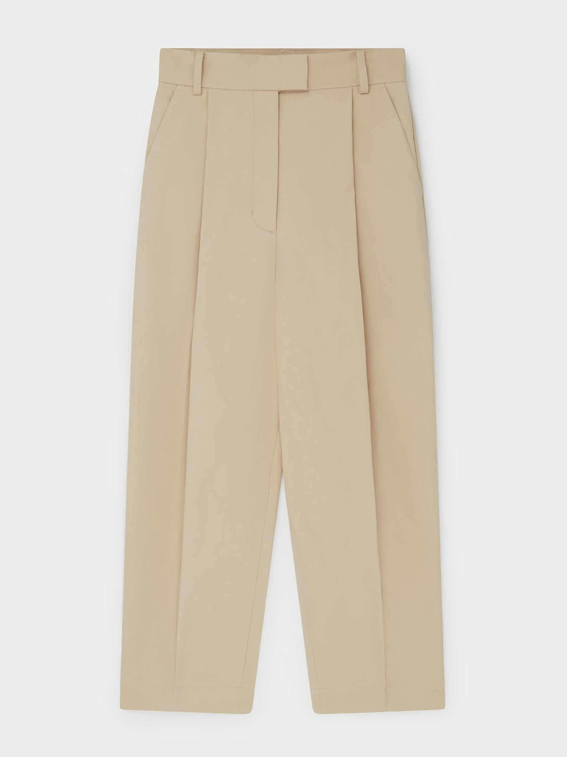 Pleated beige trousers