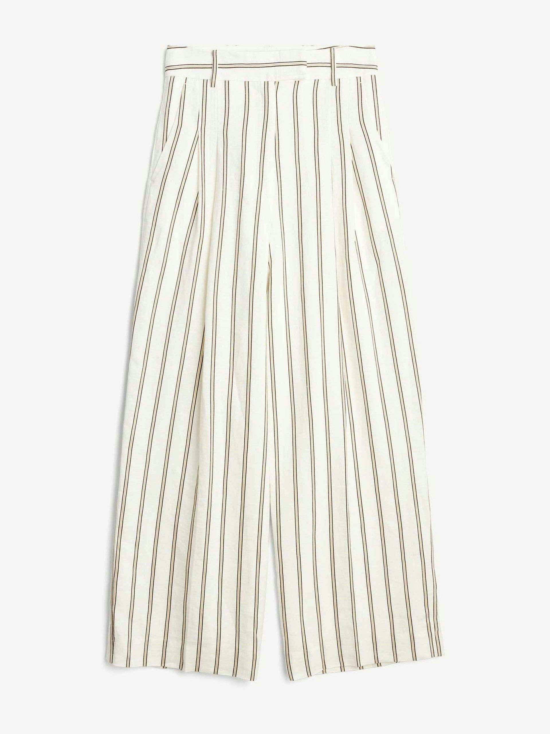 Striped high-waist trousers