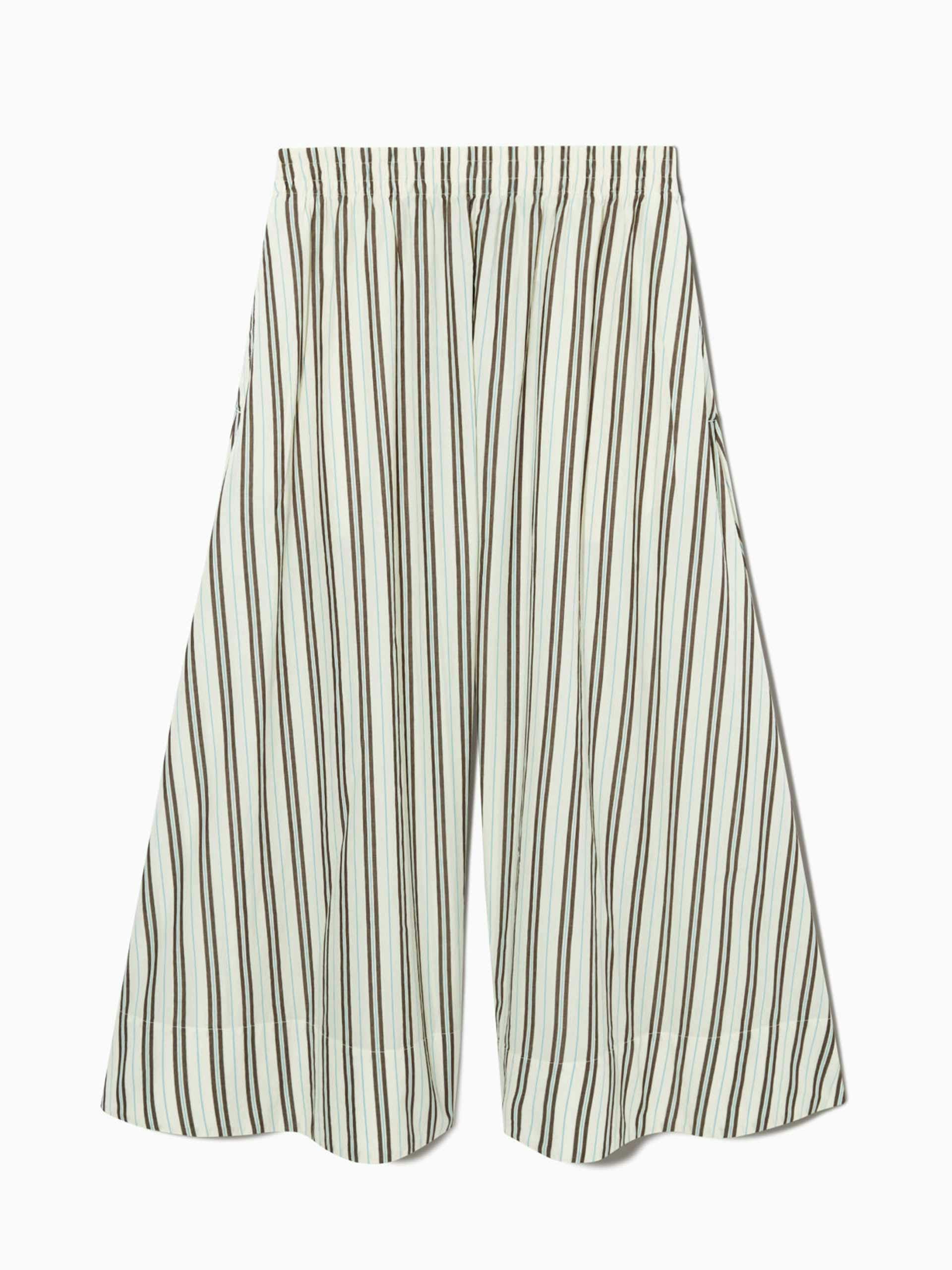 Wide leg striped trousers